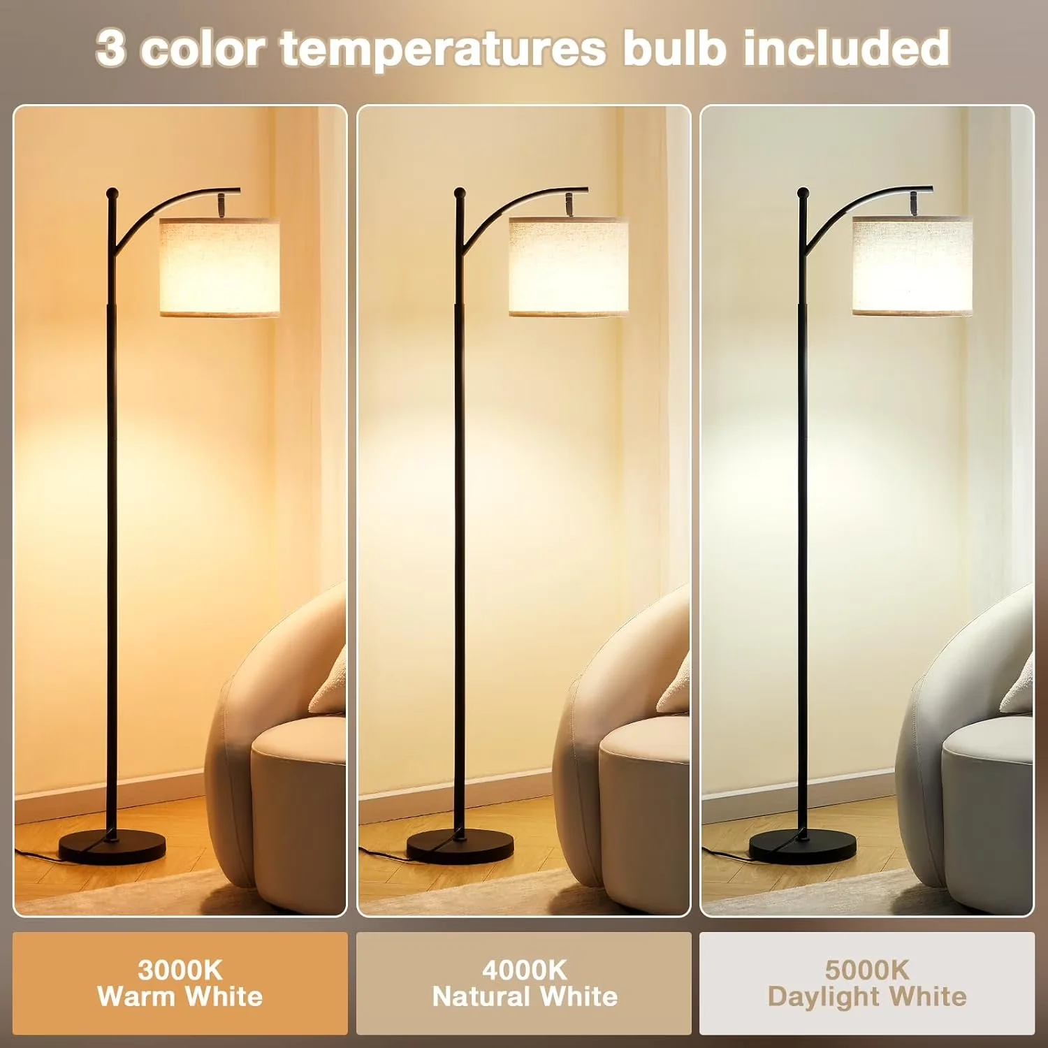 Innovative Lamp with LED, Standard Lamps - Black Metal for Dining Room, Living Room Model 445009