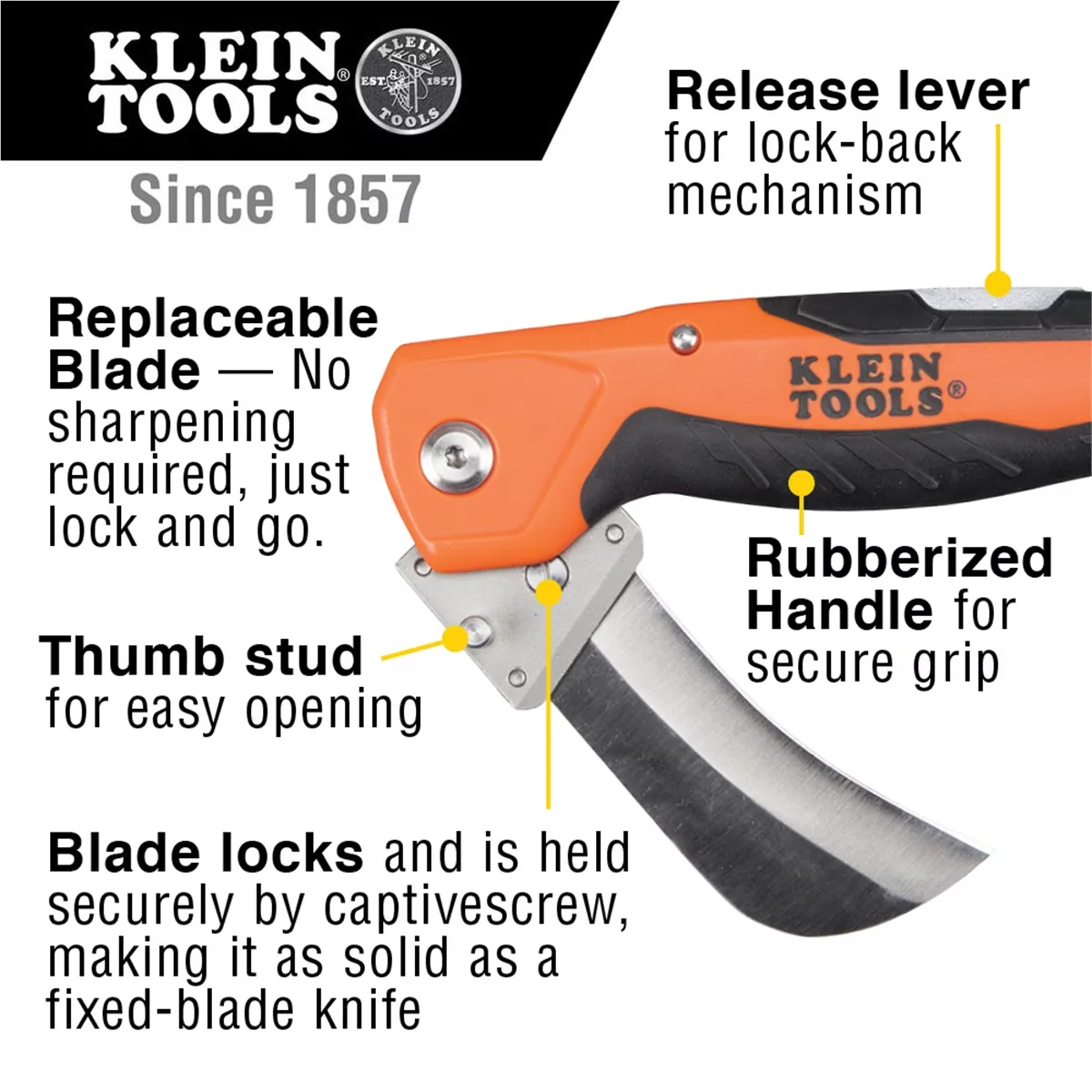 Pro Tool Durable with Folding, Thumb stud for easy opening, Patent Pending - Black Model E1DE92