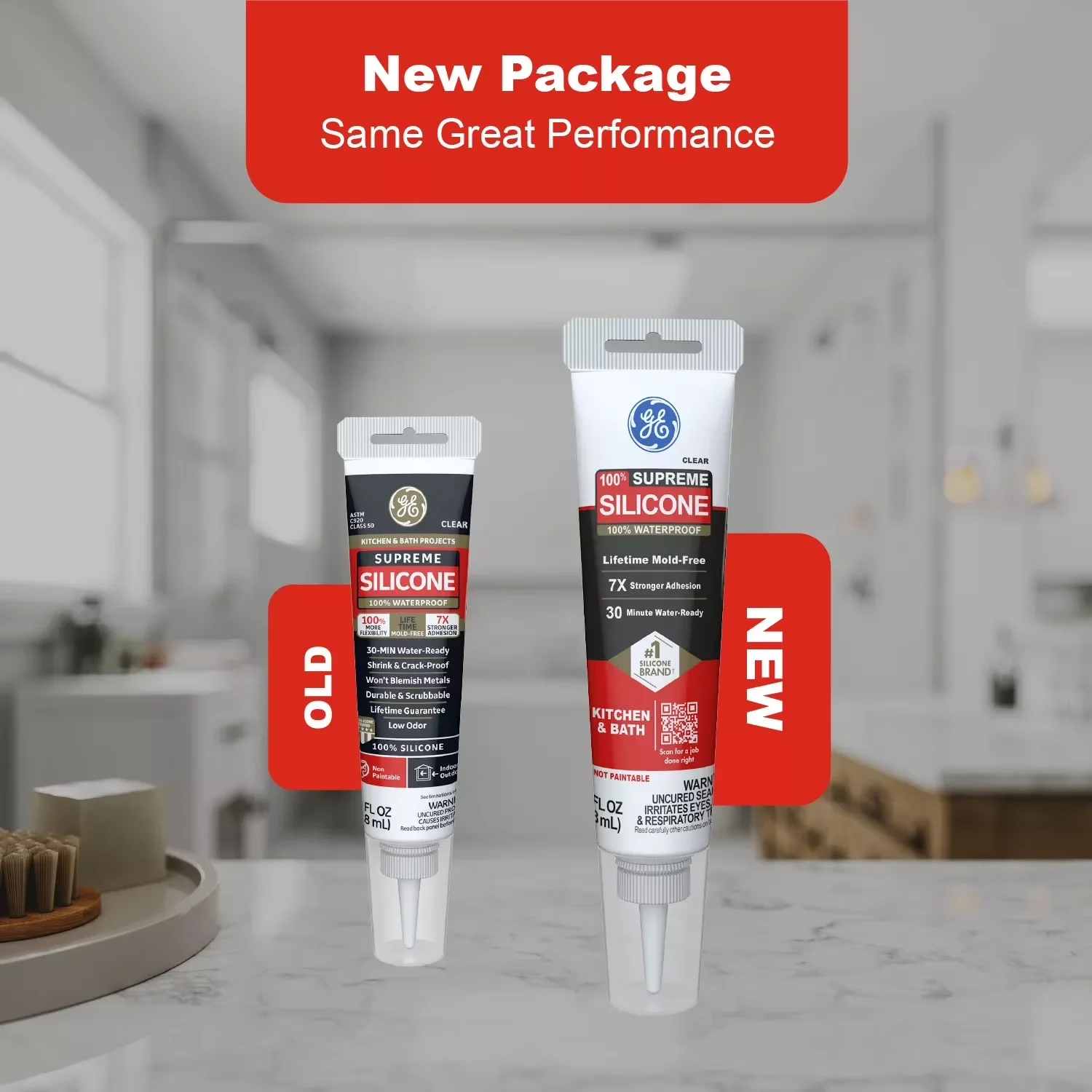 Compact Adhesives Glues In Paint Supplies Tool with Waterproof, Supreme Silicone Kitchen & Bath Sealant, White 2.8 fl oz Tube - White... Model 3A0861