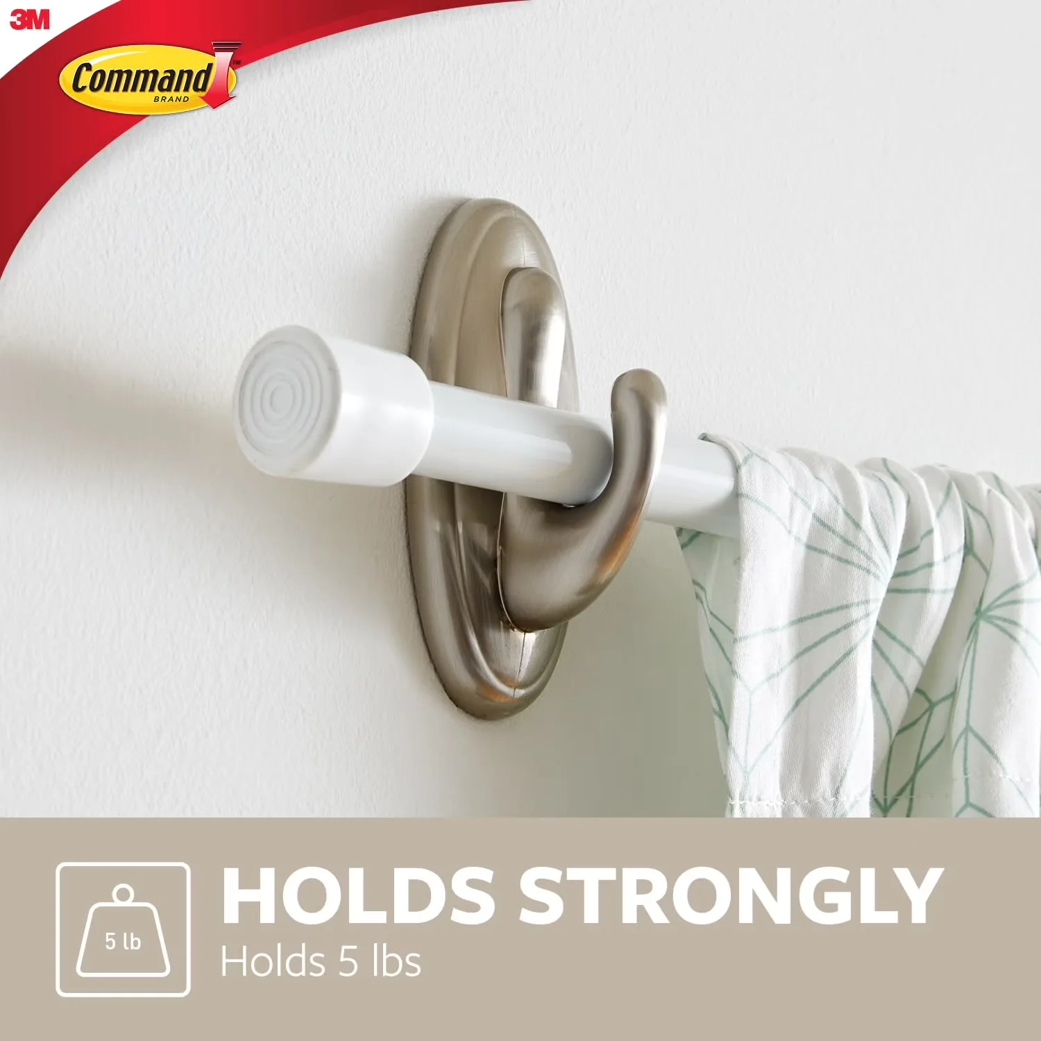 Classic Damage-Free Hanging with Wall-Mountable, Easy Installation - Silver Plastic Model 083BED
