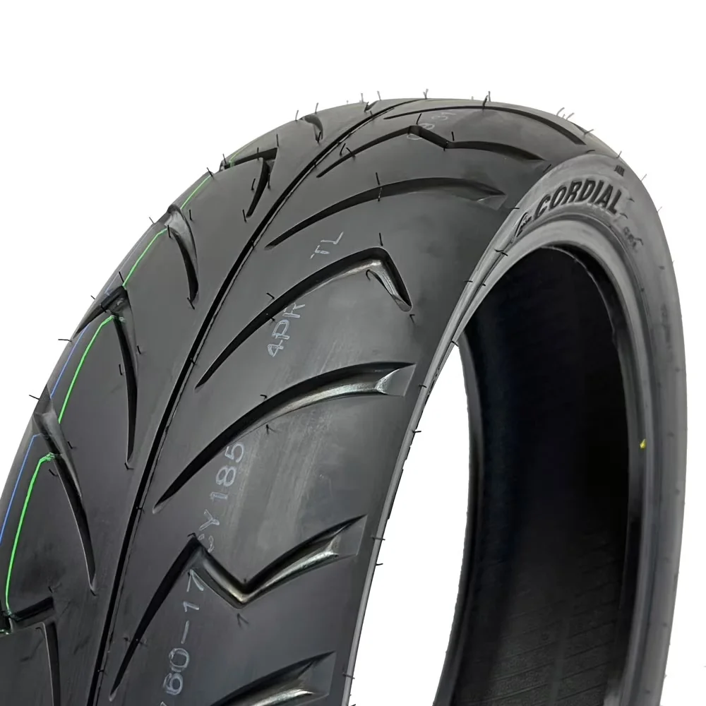 Compact Motorcycle Tire with All-Weather, Dot Approved, Wet Or Dry - Black Model 2DE3D8