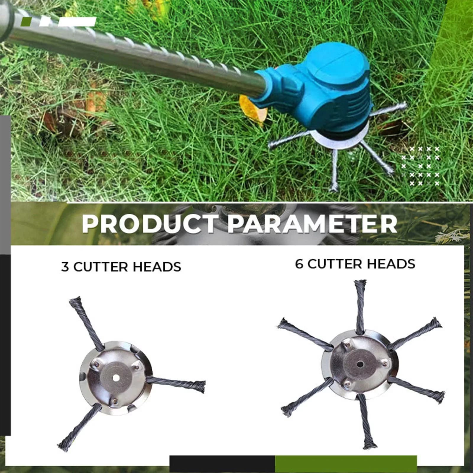 Innovative String Trimmer with Attachment Capable, Universal Steel Wire Head, Lightweight Grass - Silver Model D7436C