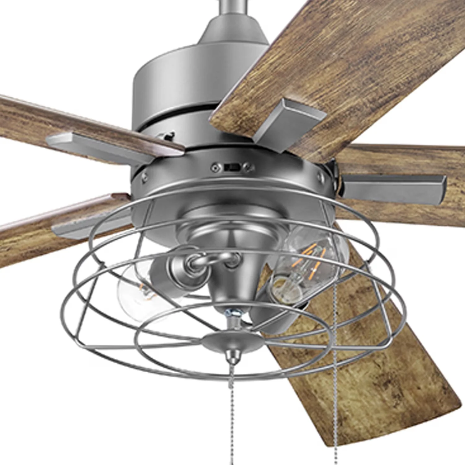 Efficient Ceiling Fan with LED, Reverse Airflow - Metal Silver, Gray, Multicolor Model 1830AE