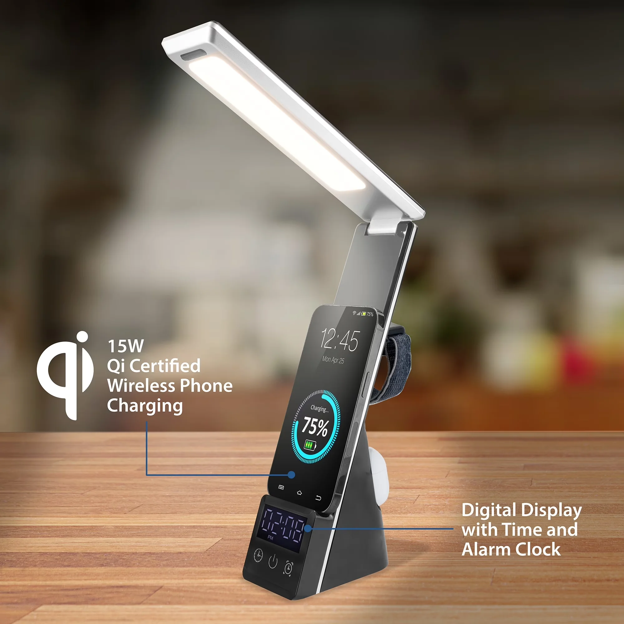 Desk Lamp Sleek with LED, Modern, Dimmable - Black Plastic - Easy to Use Model 723081