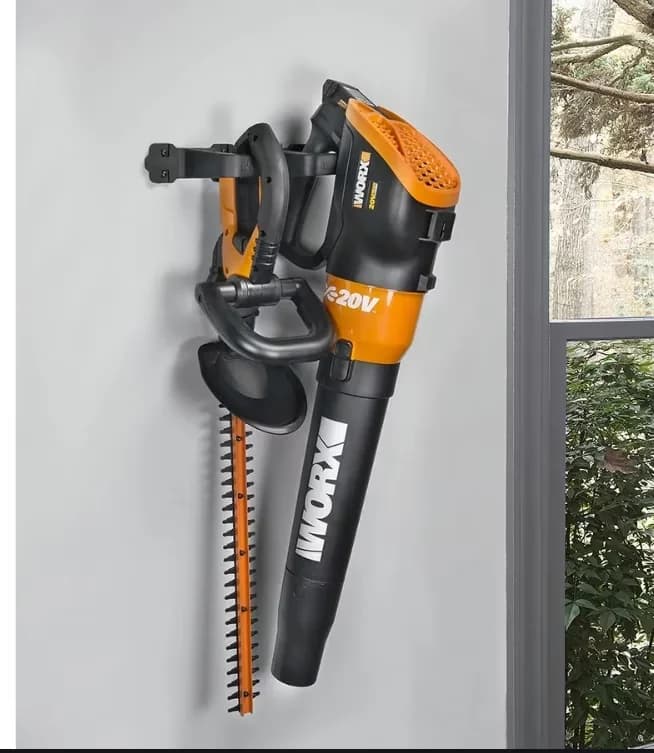 Leaf Blower Stylish with Storage, Install on wall studs or drywall - Plastic Black Model 454D47