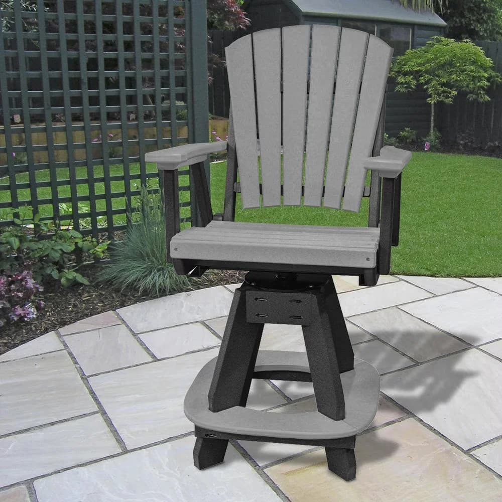 Patio Dining Set Efficient with Heavy duty base with built in foot rest - Gray Resin Model E957A2