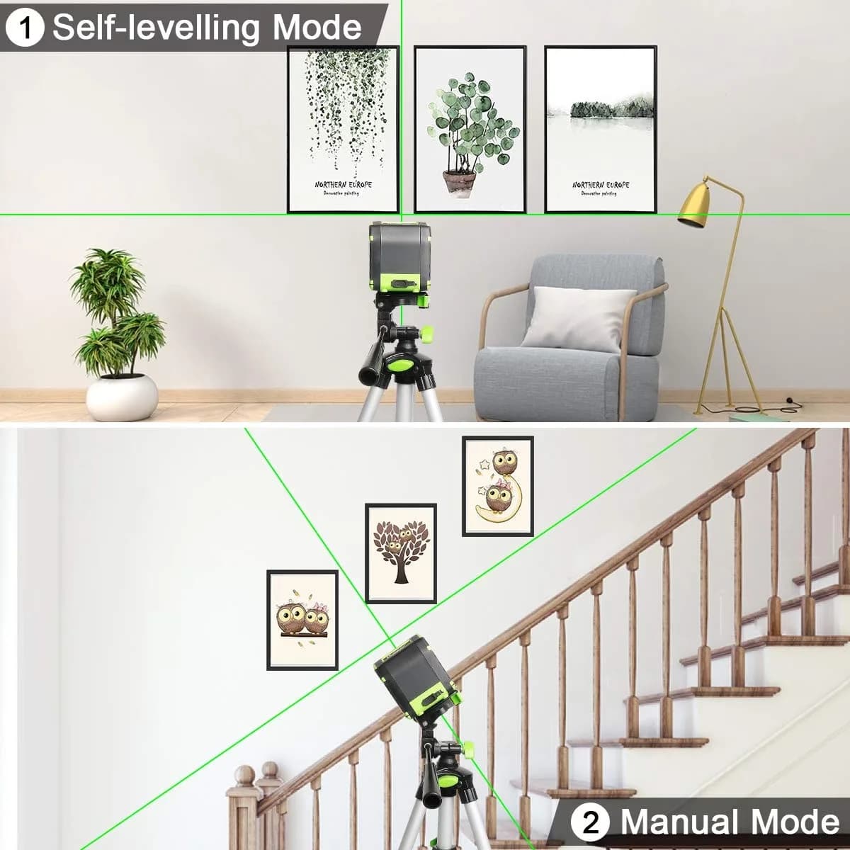 Premium Measuring Layout with Battery, Lightweight, 1 x Multilingual User Manual - Green Abs Model 5C9E42