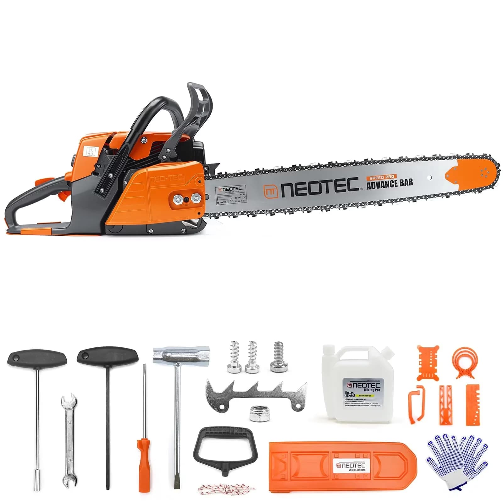 Chainsaw Essential with Anti-Vibration, Handheld Petrol, 72cc Gas - 20 inch Model BF76CA