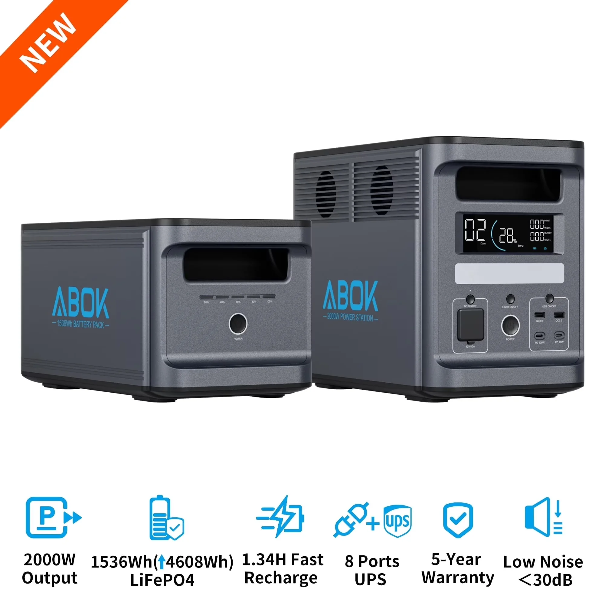 Stylish Generator with 2000W, Short Circuit Protection, Usb Port - Silver Model 8E377E