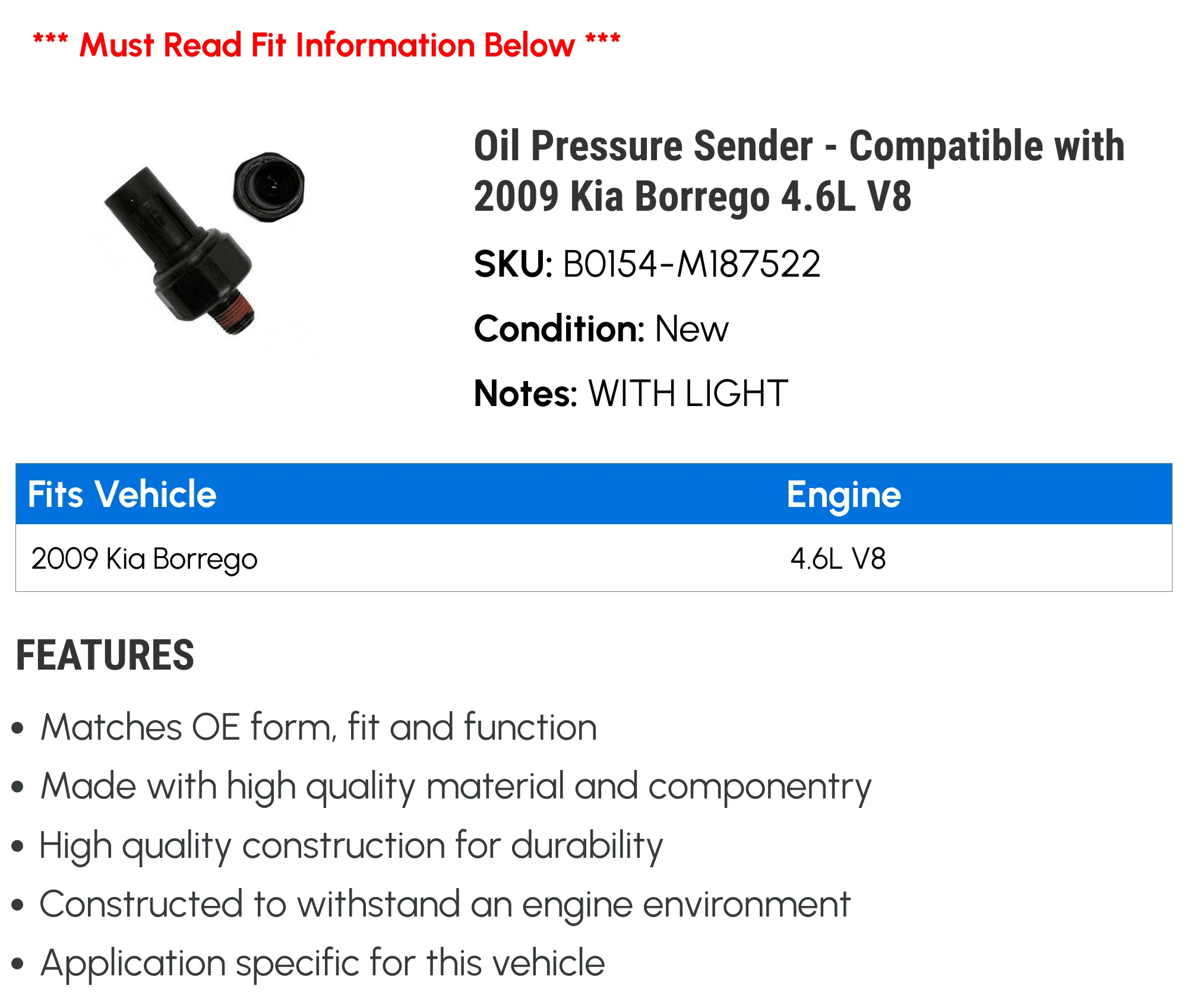 Professional Atv Tire with Compatible, 2009 Kia Borrego 4.6L V8, Beck Arnley - Gray Model D3426A