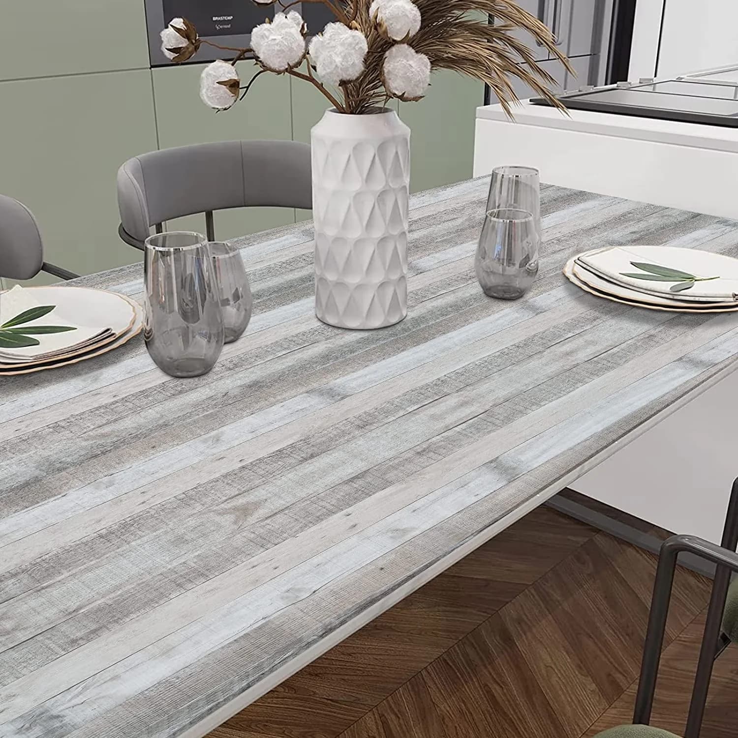 Wallpaper Versatile with Removable, Grey Wood Peel and Stick 17.71" x 394", Wood Plank Removable Contact Paper Wood - Pvc Grey Model ABE44E