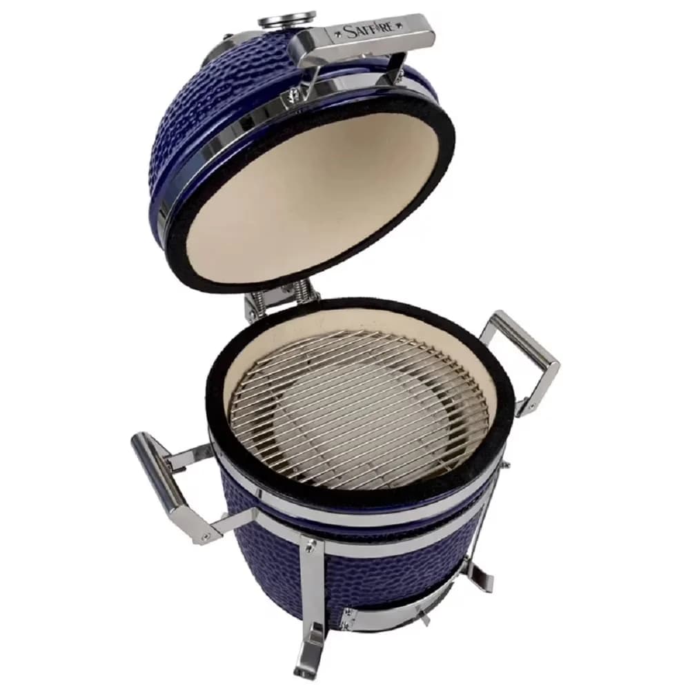 Reliable Smoker with Rust Resistant, Heat Thermometer - Ceramic, Stainless Steel Sapphire Blue Model 8B1A1B