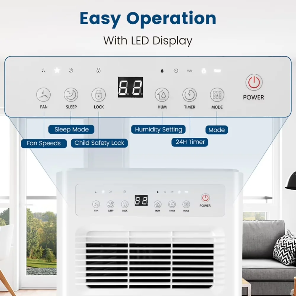 Premium Dehumidifier with Automatic Shut-Off, 32 Pints/Day Portable Quiet - Pink Model C9414F