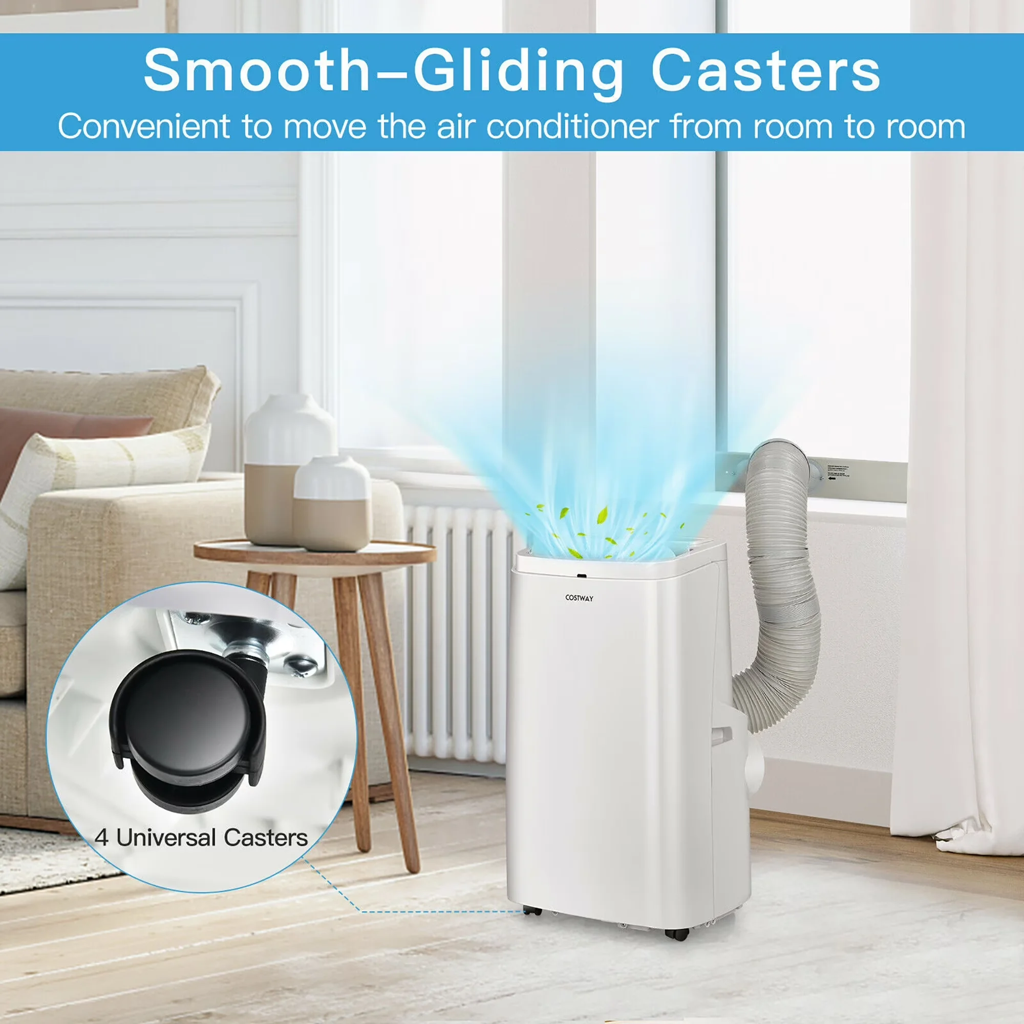 Air Conditioner Modern with 6350 BTU, Remote Controlled - White 9000BTU Model B6273C