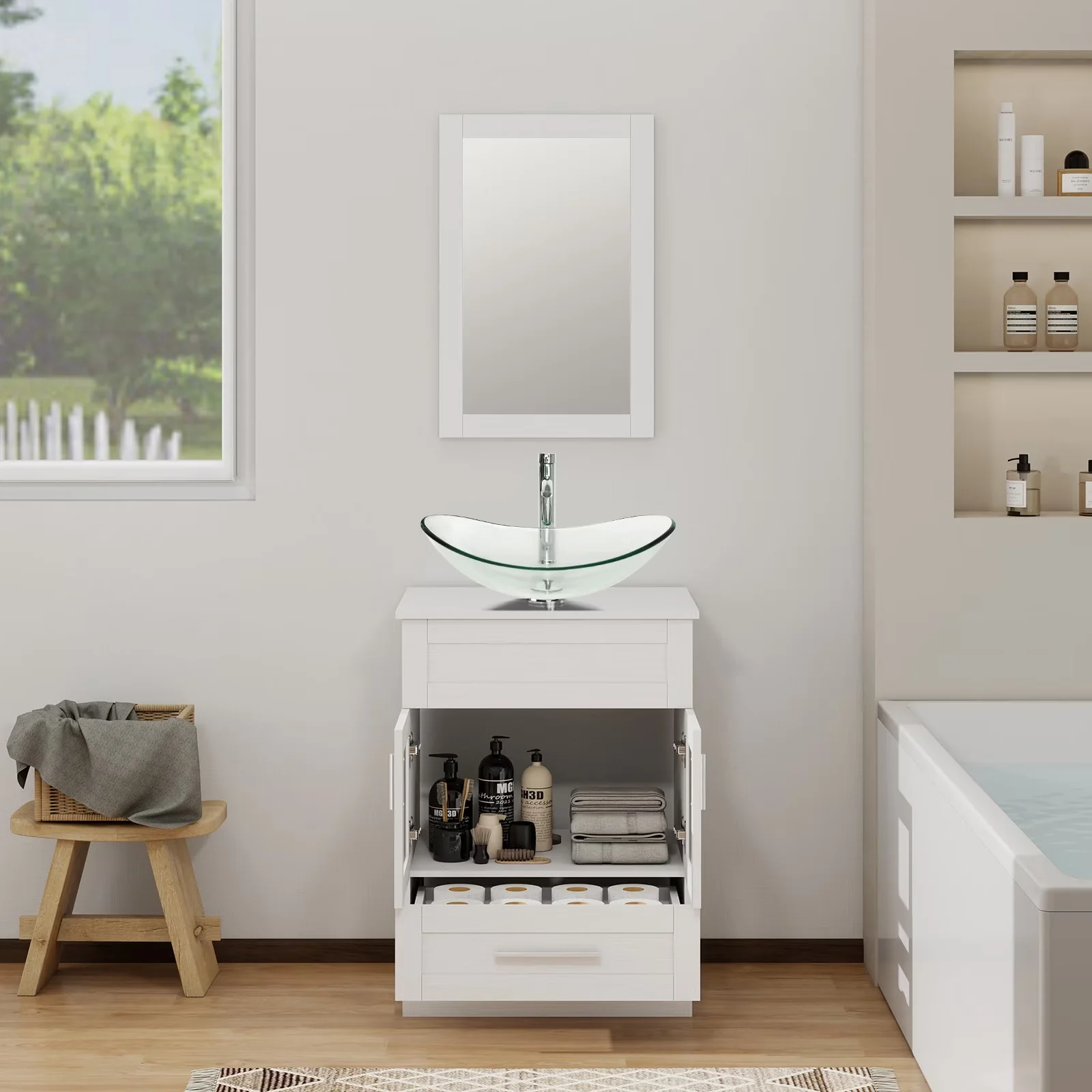 Professional Bathroom Renovation with 24" Vanity Cabinet - Premium Collection Model FA4B61
