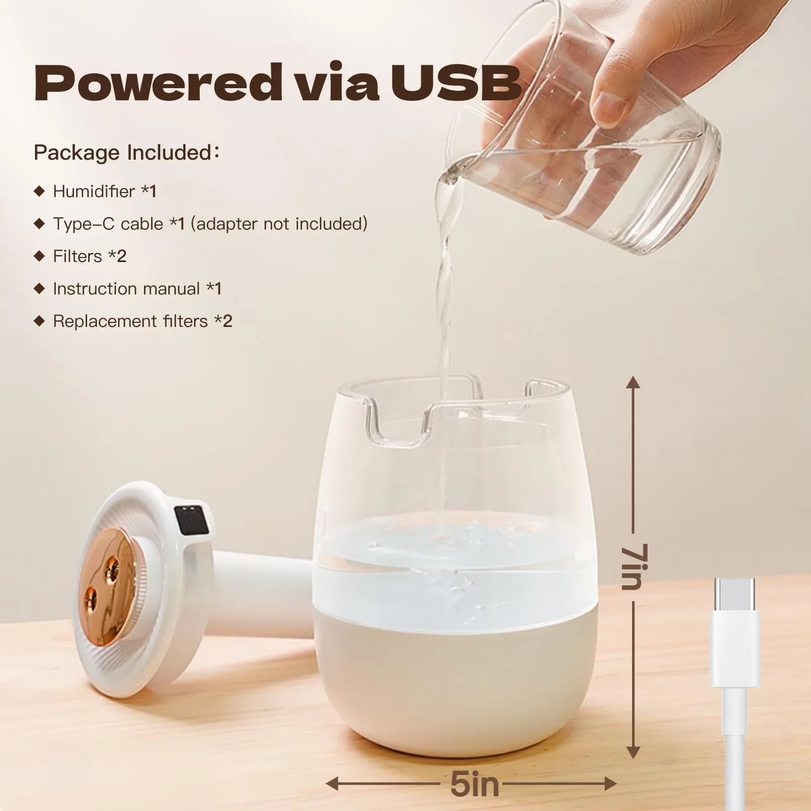 Classic Humidifier with Purifies Air, Variable Speed - White Room for Multiple Applications Model 897B6C