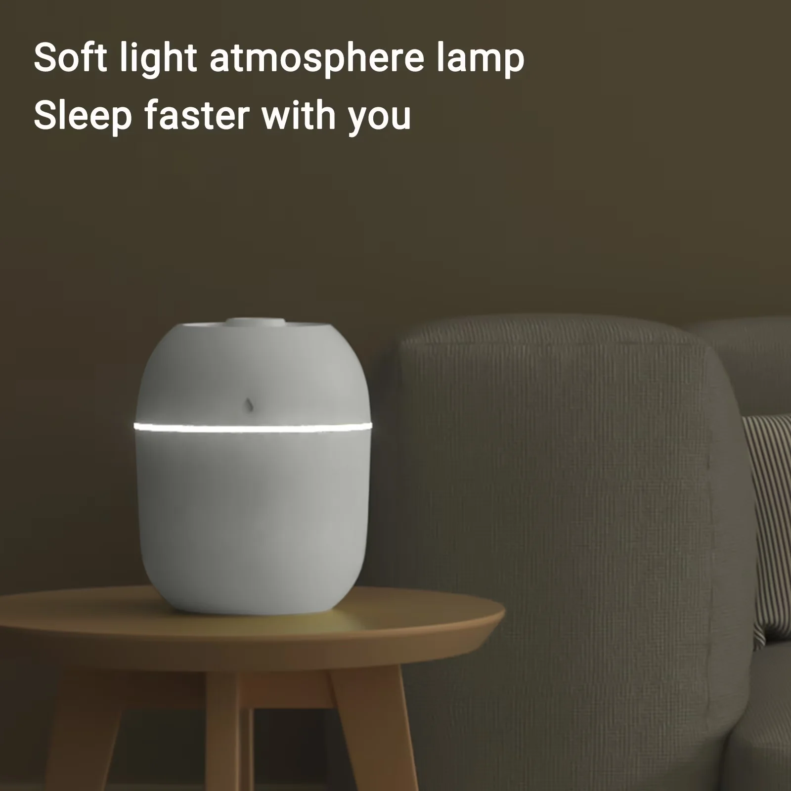 Compact Humidifier with Battery, Automatic Shut-Off - White for Bedroom, Car Model 993F58