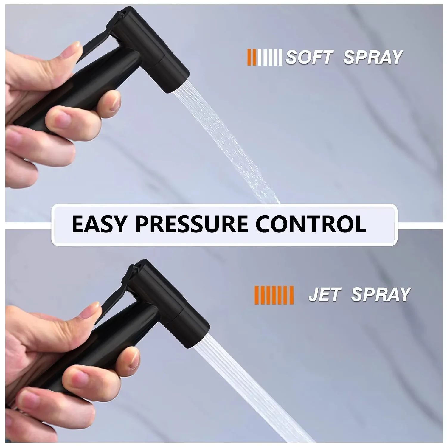 Versatile Plumbing with Easy Installation, Handheld Bidet Sprayer - Sus 304 Stainless Steel Black Model 6695A3