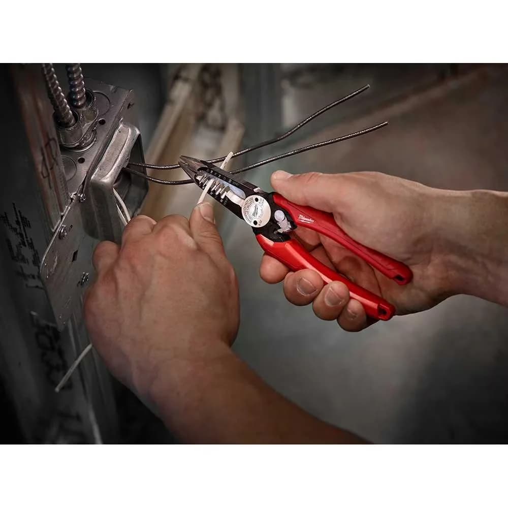 Sleek Hand Tool with Comfort Grip, Rubber Grip, 48-22-3079 GRIP 6IN1 - Red 6" Model 8D7A8E