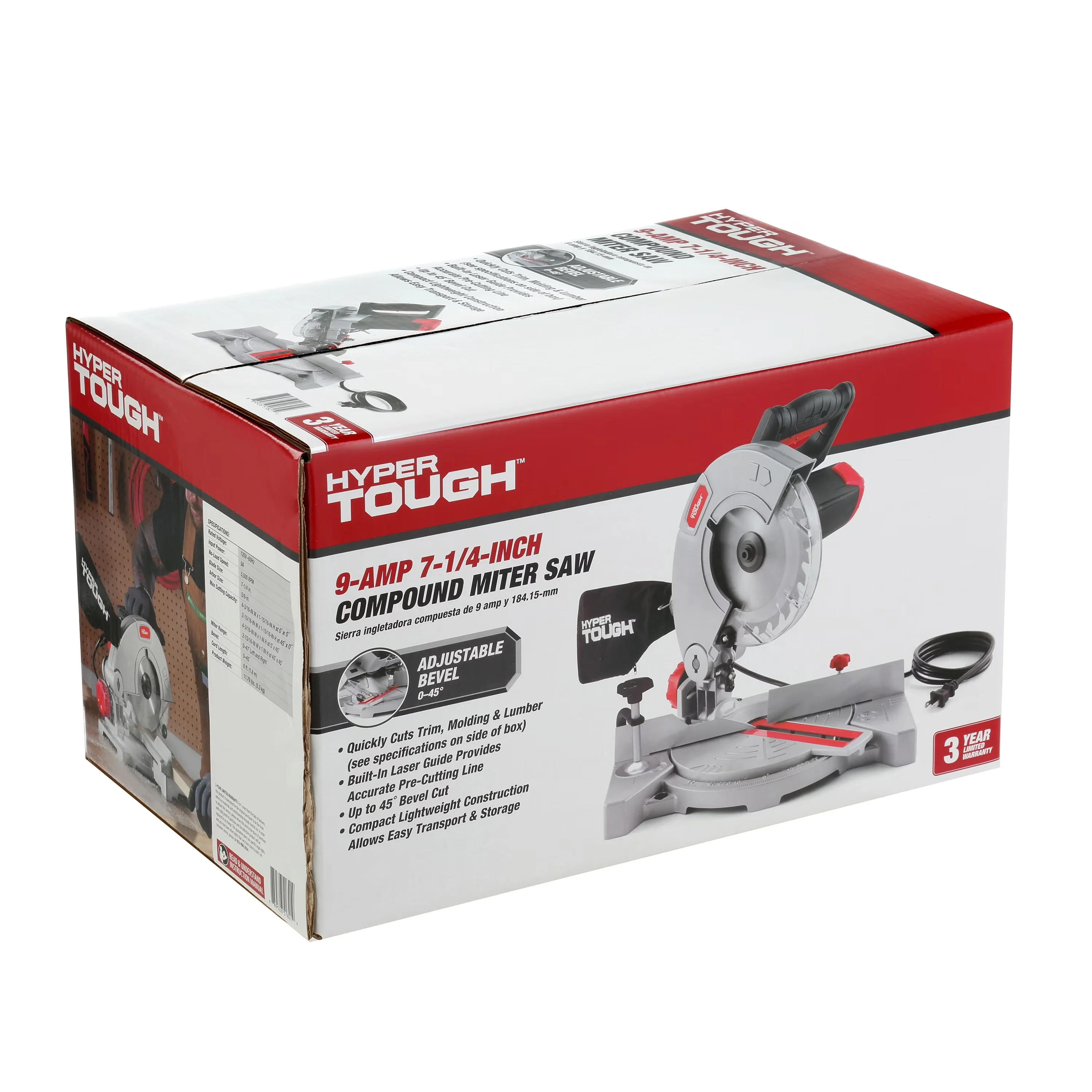 Premium Power Saw with Compact Design, 9 Amp 7-1/4 inch Corded Compound Miter - Model 874AD9