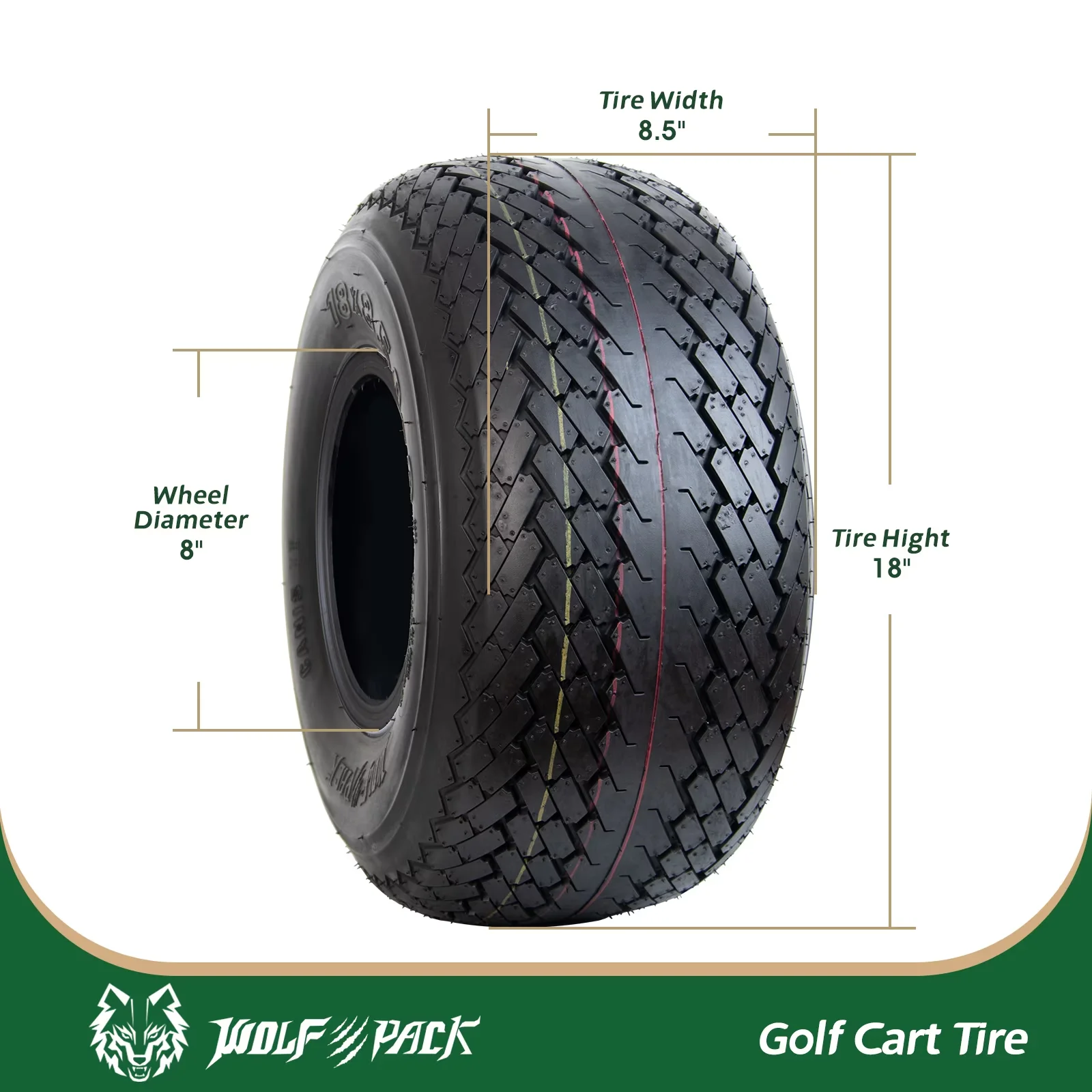 Compact Golf Cart Tire with Tires only, rims are not included., These are 4-ply rated golf cart tires., Not for highway service. - Model EED0CA