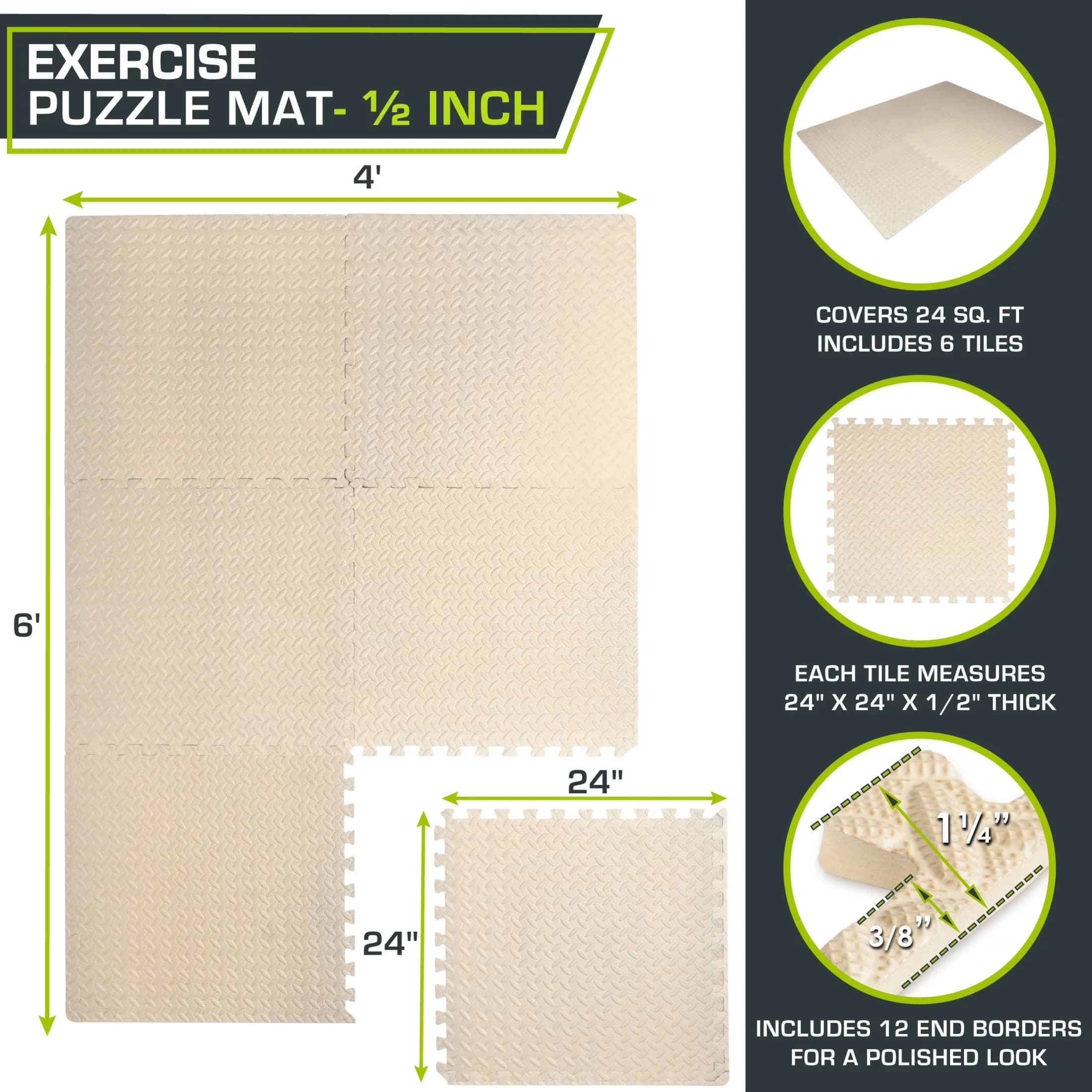 Grey Vinyl Flooring Vinyl Plank Flooring Classic with Interlocking, Puzzle Exercise Mat, 1/2" Thick EVA Foam Interlocking Tiles - Eva... Model 09C7EE