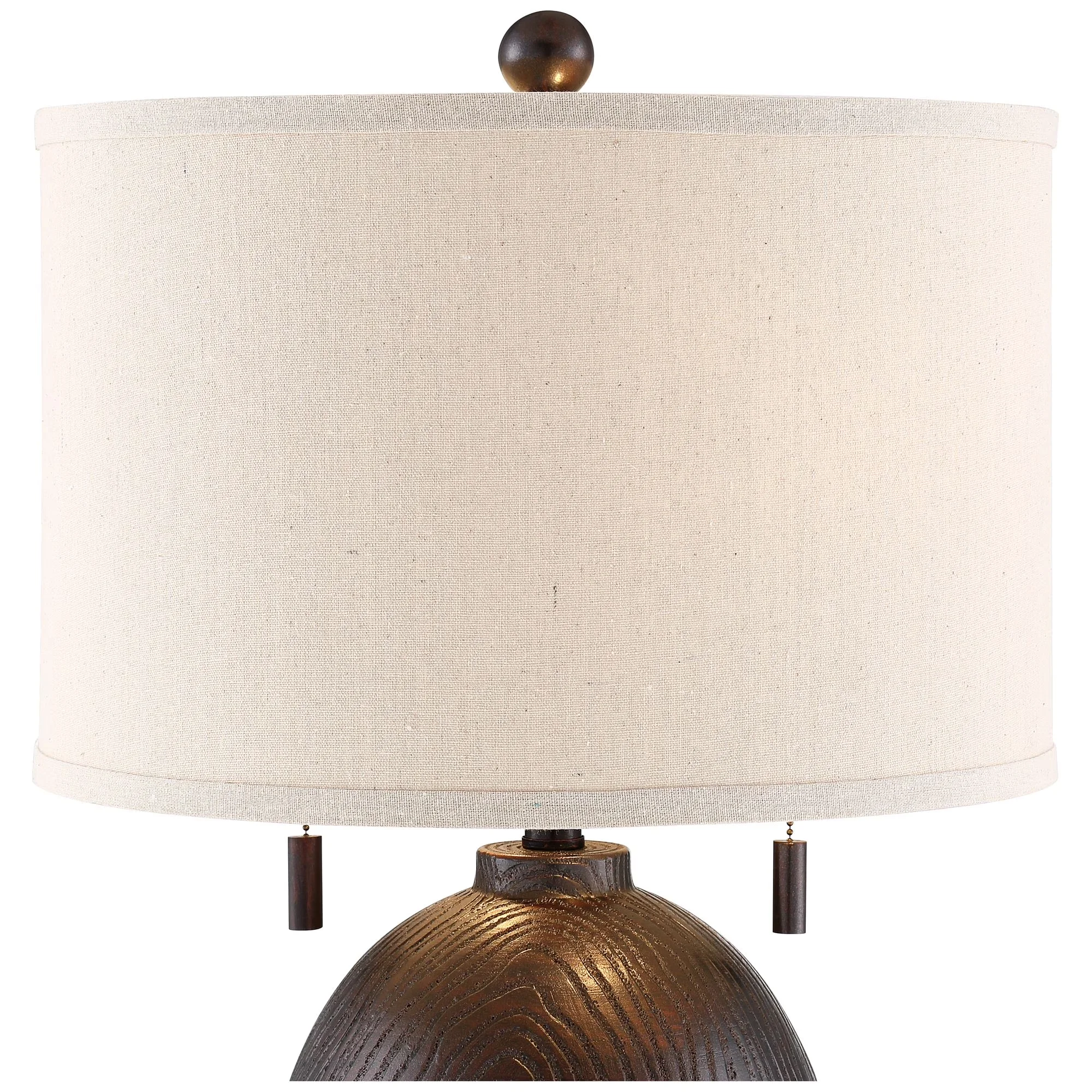 Efficient Lamp Set with Incandescent, Country - Cast Resin Brown 1/2 - Traditional Style Model 4491C4