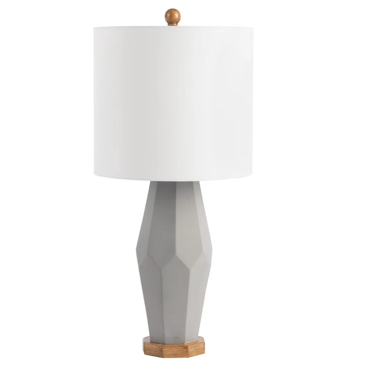 Stylish Lamp Set with LED, Energy Efficient, Grey - Polyresin Gray 27 in Model 70D614