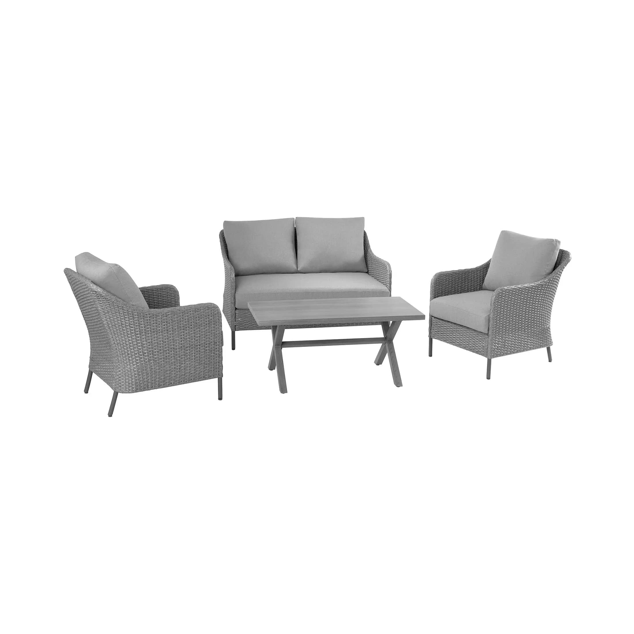 Essential Patio Conversation Set with Weatherproof, Handwoven, durable all-weather wicker - Wicker; Red Model 774940