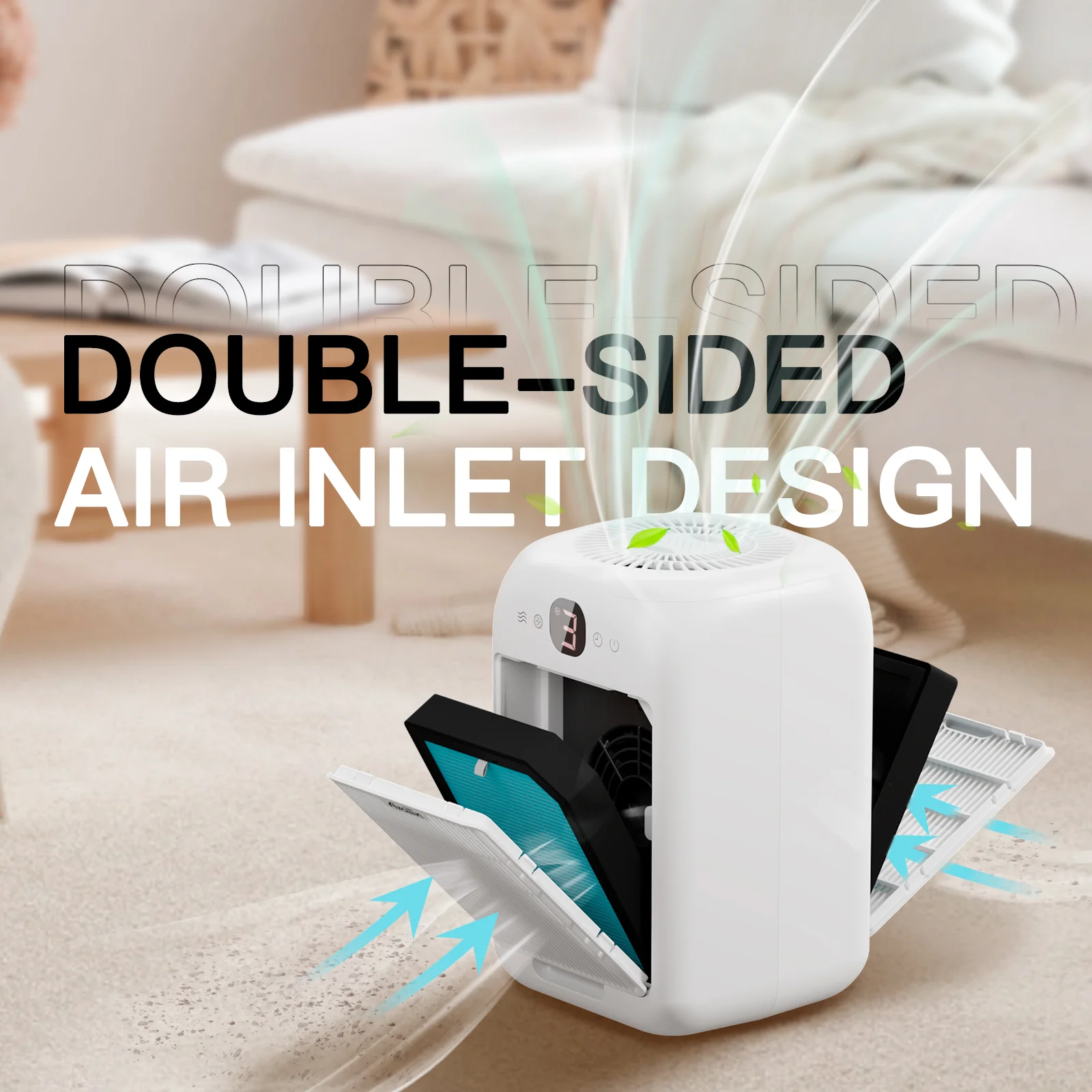 Premium Air Purifier with Filter Change Indicator, Automatic Shut-Off - White Model 167A3F
