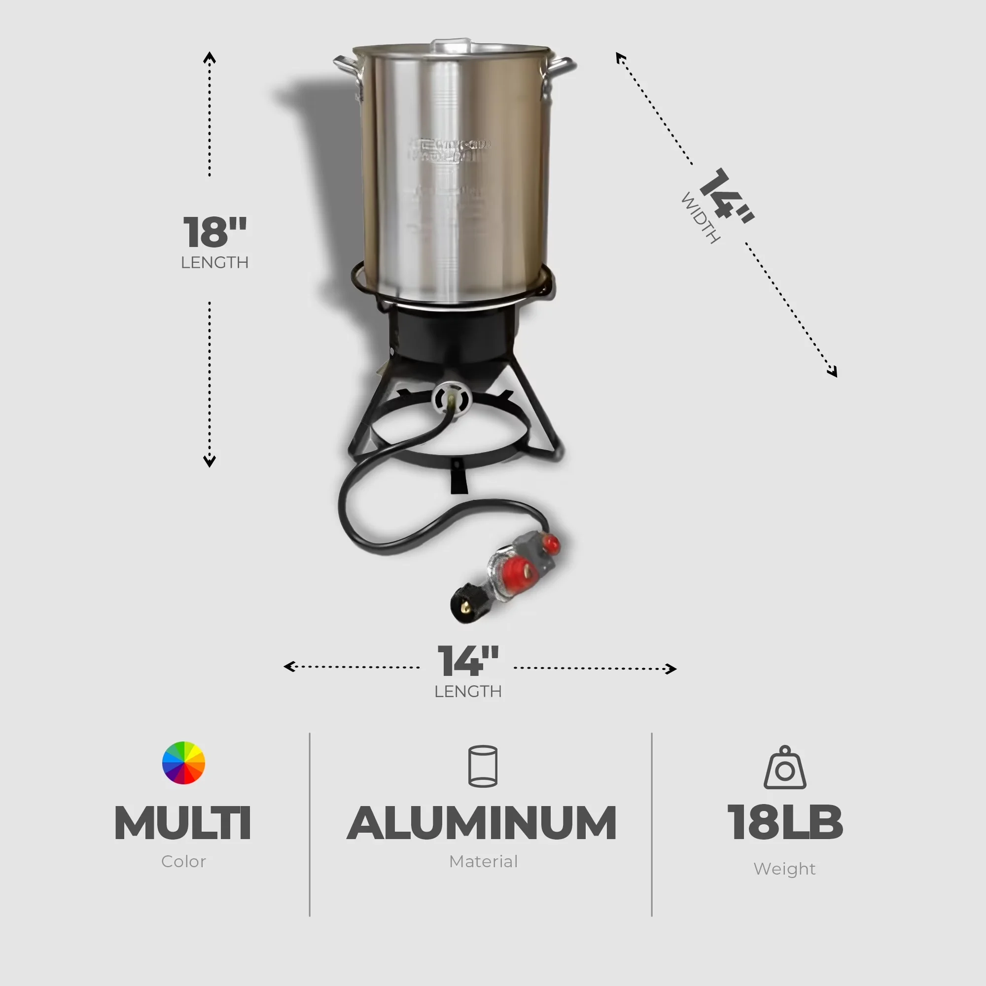 Outdoor Fryer Premium with 38000 BTU, 29 qt 38000 BTU Aluminum Turkey - Aluminum Multicolor Model 7C5F20