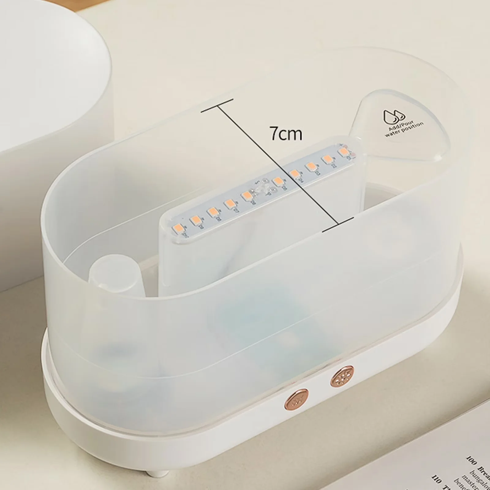 Innovative Humidifier with Oil Diffuser, Scent Mist Defuser, Tepsmf Oil Diffuser 225ml - White for Bed Room, Large Model 981BD2