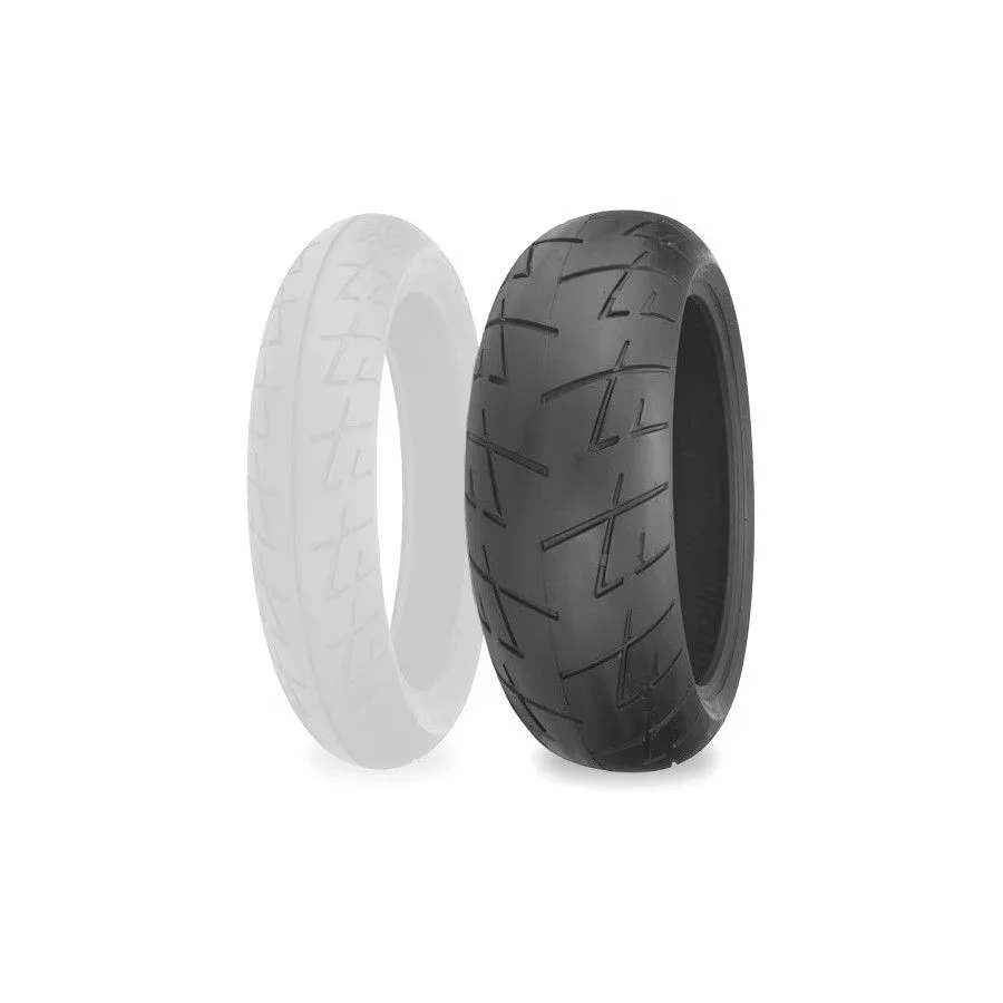 Motorcycle Tire Versatile with High-Speed, All-Weather, 009 Raven Rear 180/ - Black Model 9E9F56