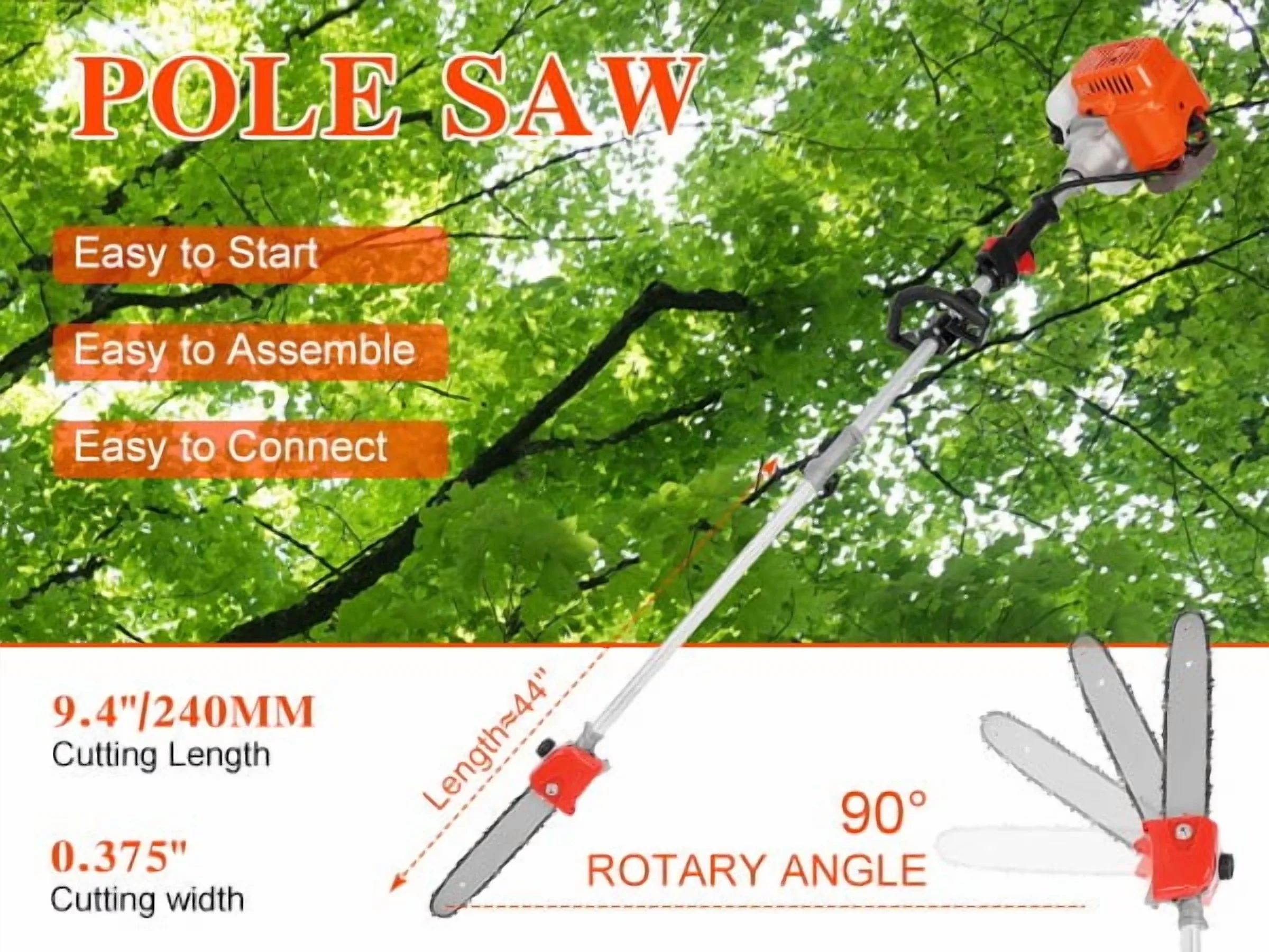 String Trimmer Professional with Extendable, Edger Conversion Capable, Attachment Capable - 5 In 1 (Orange) Model C084FC