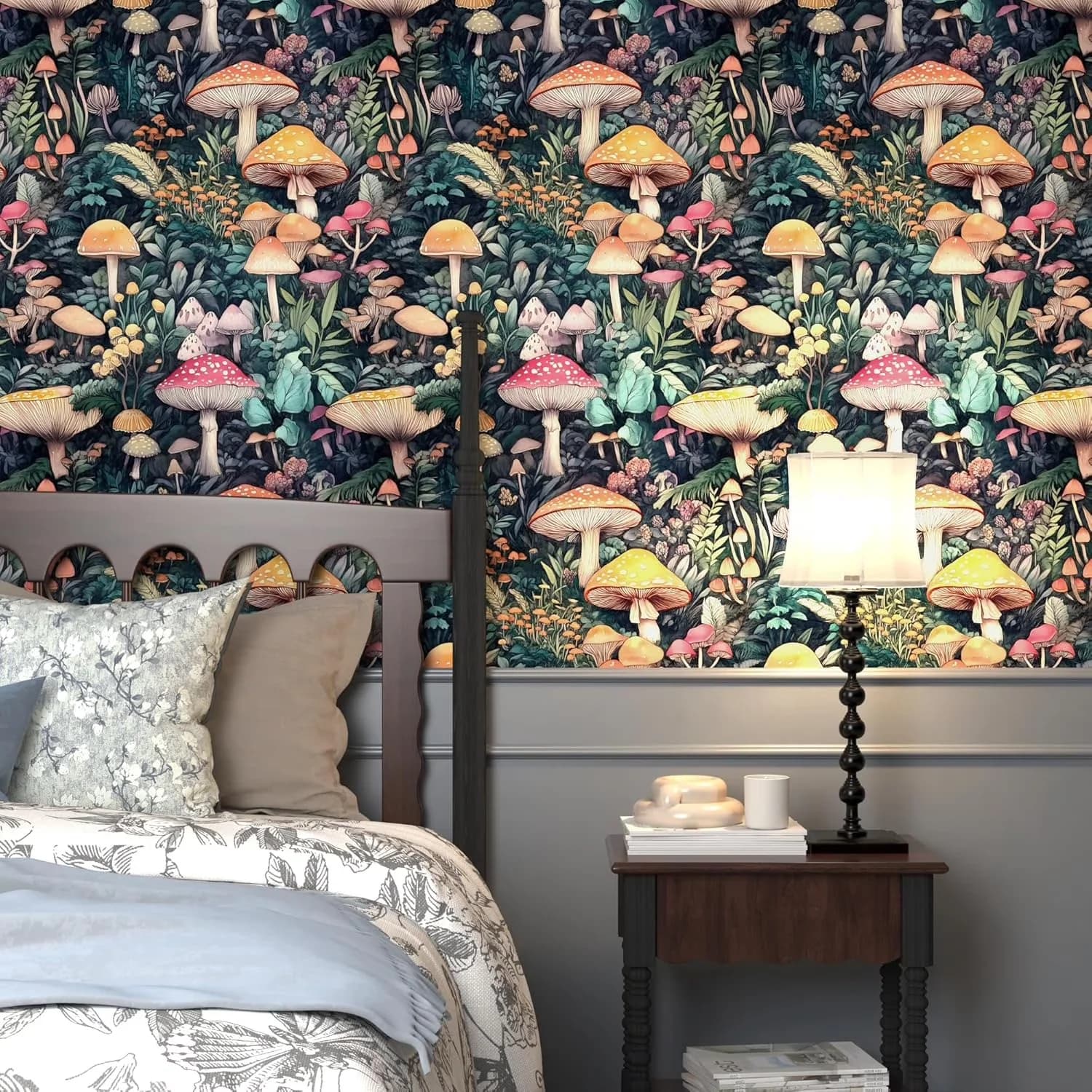 Modern Wallpaper with Waterproof, Durable, Mushroom Peel and Stick - Black Vinyl Model 91CB28