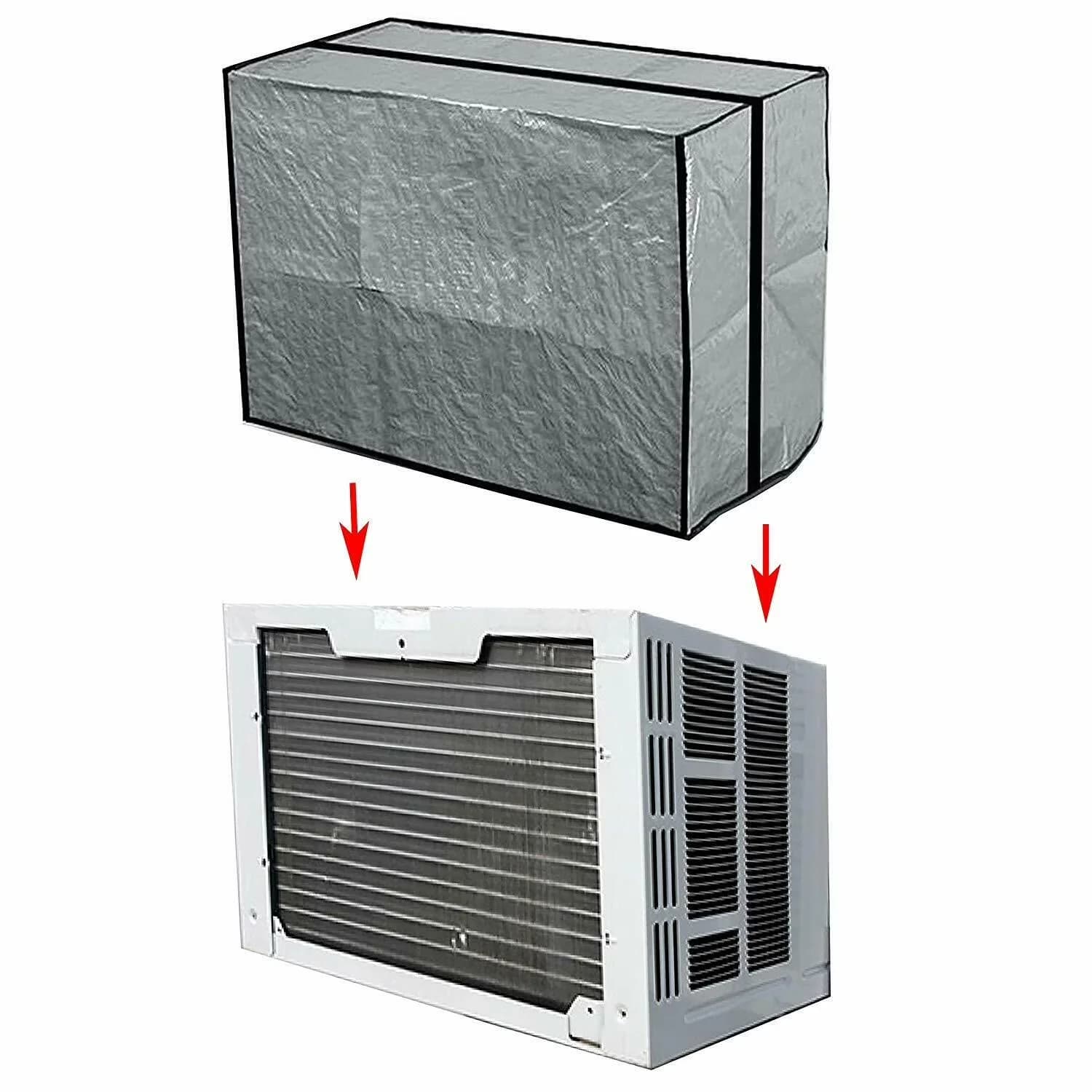 Reliable Air Conditioner with Waterproof, Elastic Straps, Winter Vinyl Cover - Silver Pvc Model FEE62C