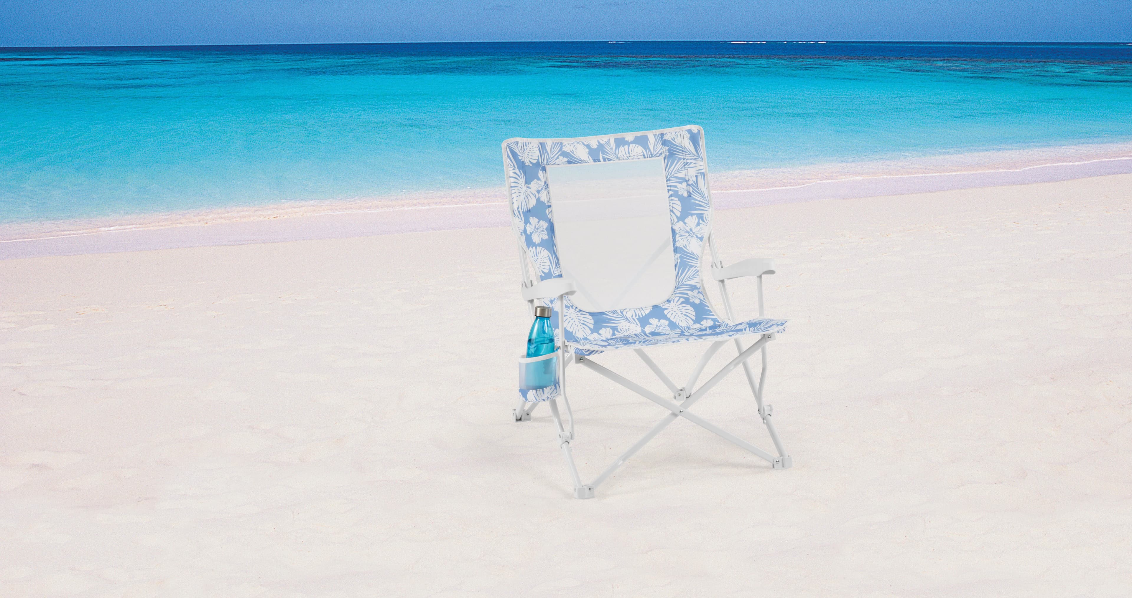 Classic Beach Chair with Folding, Rust Resistant, Blue - Blue Hard - Industrial Grade Model 97112C