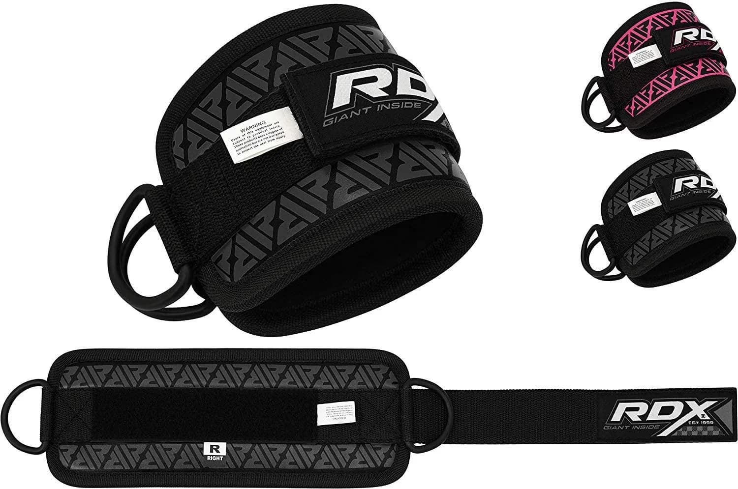 Quality Home Gym Accessory with Adjustable Straps, Fitness Ankle Strap - Black Leather Model 55B24C