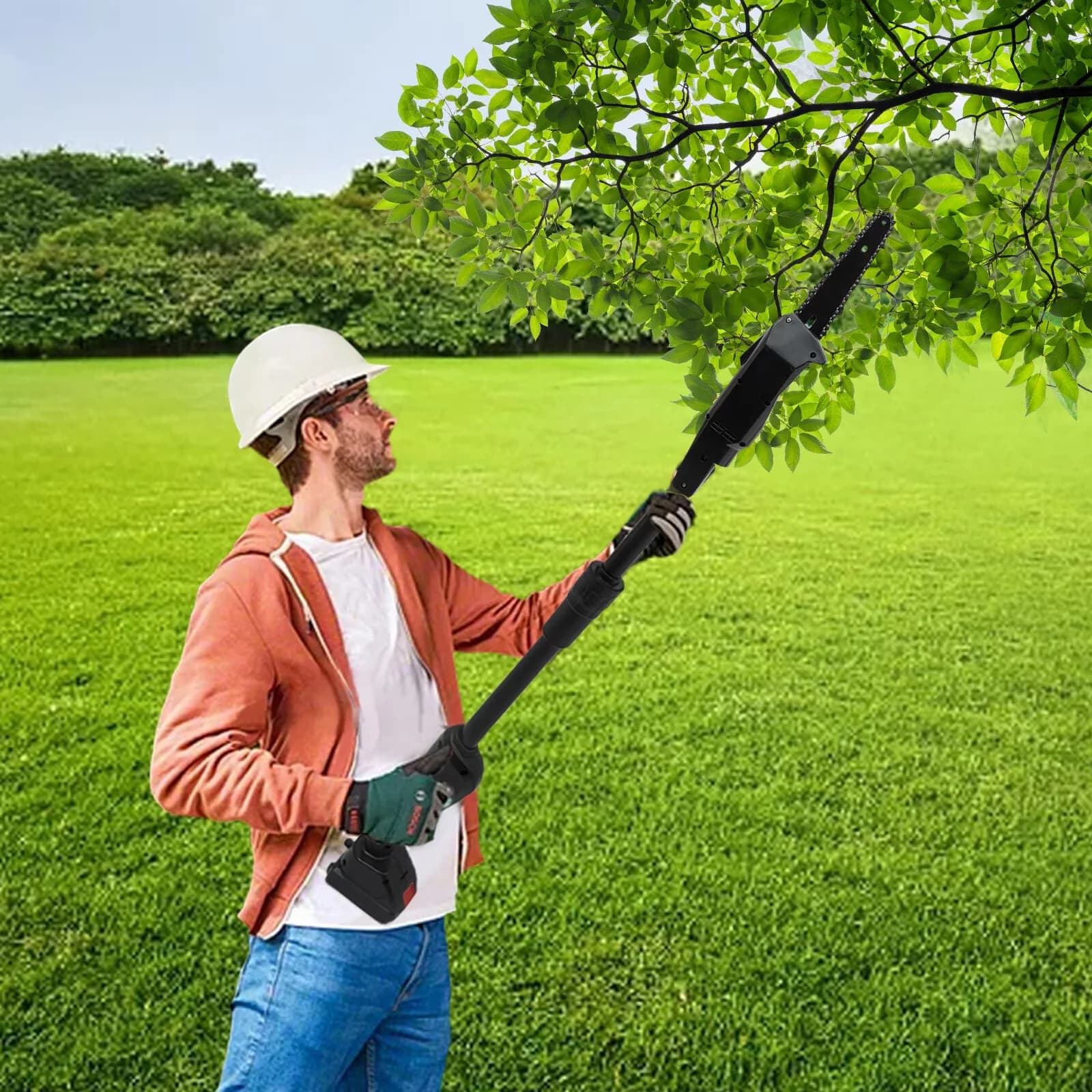 Sleek Pole Saw with Battery, Process: High-temperature Quenching, Assembly Required: Yes - Black Model 6C075C