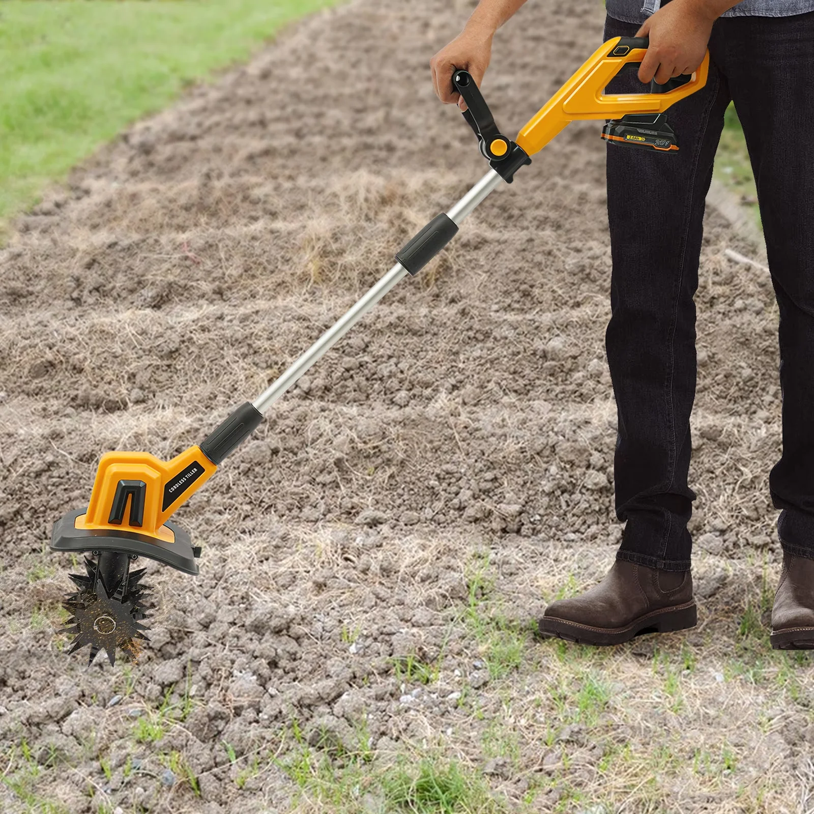 Trillers Cultivator Sleek with Battery, 20V, 20V Cordless Tiller - Satisfaction Guaranteed Model 5A1664