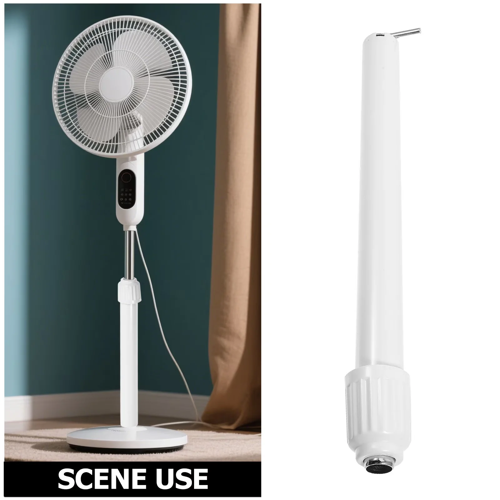 Durable Fans In Cooling with Battery, Adjustable Height - Stainless Steel, Plastic White for Home Model 7C51C8