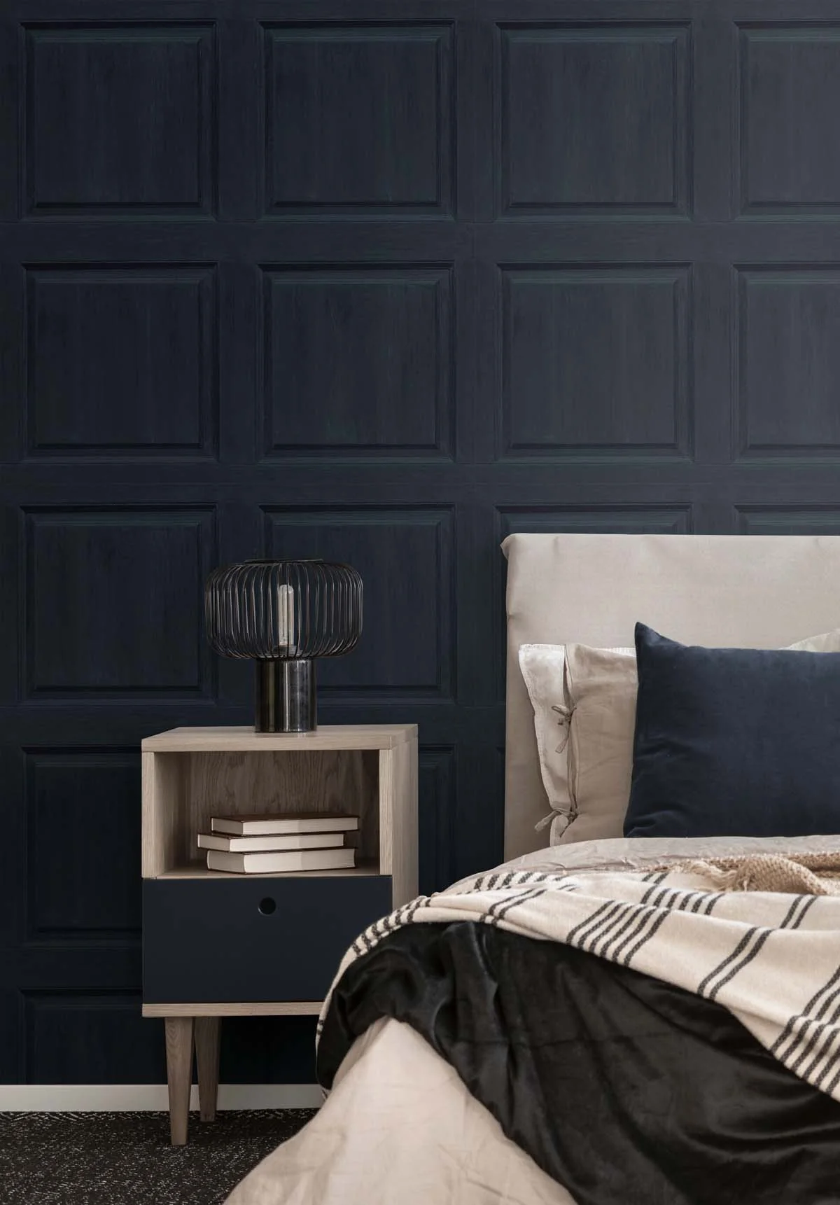 Premium Wallpaper with Removable, Navy - Self-Adhesive Vinyl Navy 5 in Model 2C1BA8