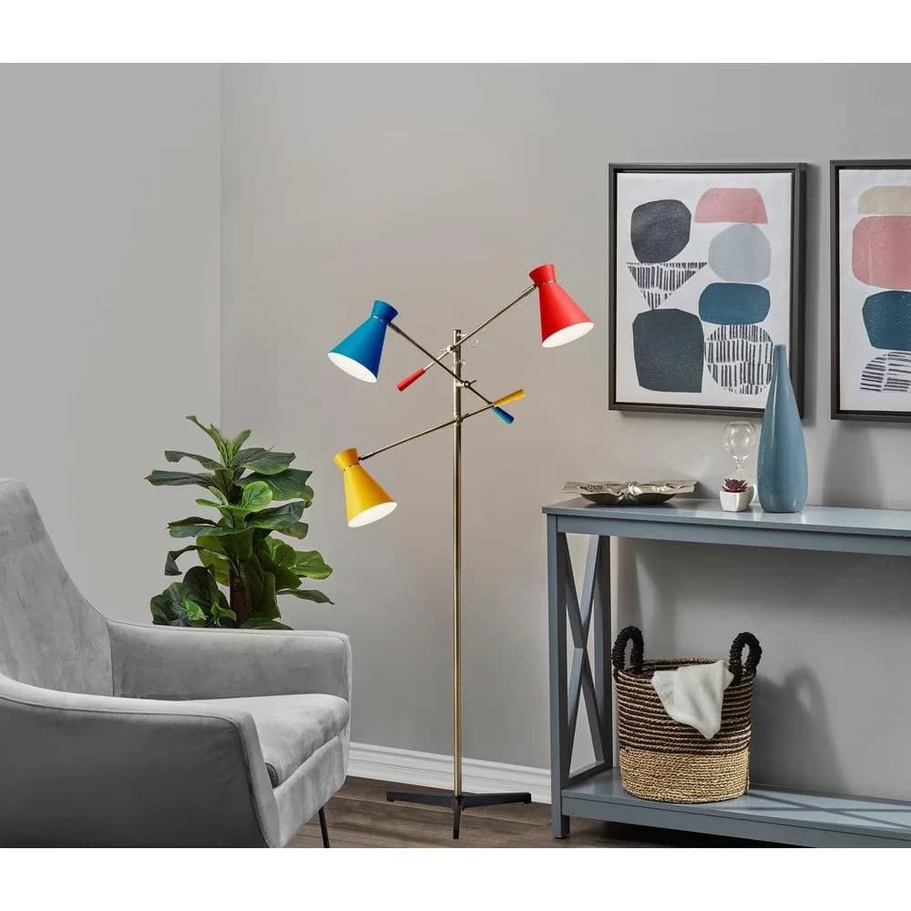 Floor Lamp Quality with LED, Smart Compatible - Metal:80% Electrical:20% Brown Model 58A271
