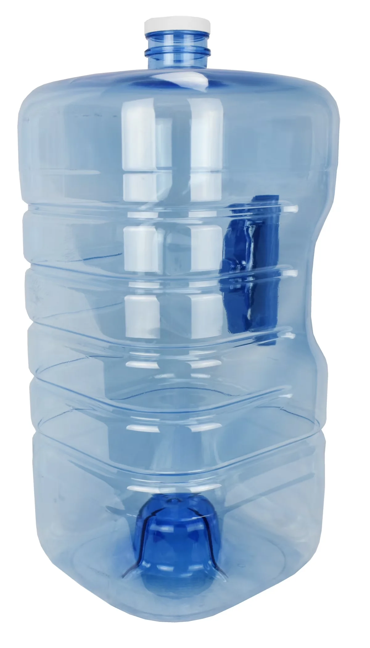 Water Filtration Reliable with 5 Gallon Stackable Bottle 640oz, Dims: 8.5x9x19, 53mm Screw Cap - Blue, Clear Plastic Model A60E76
