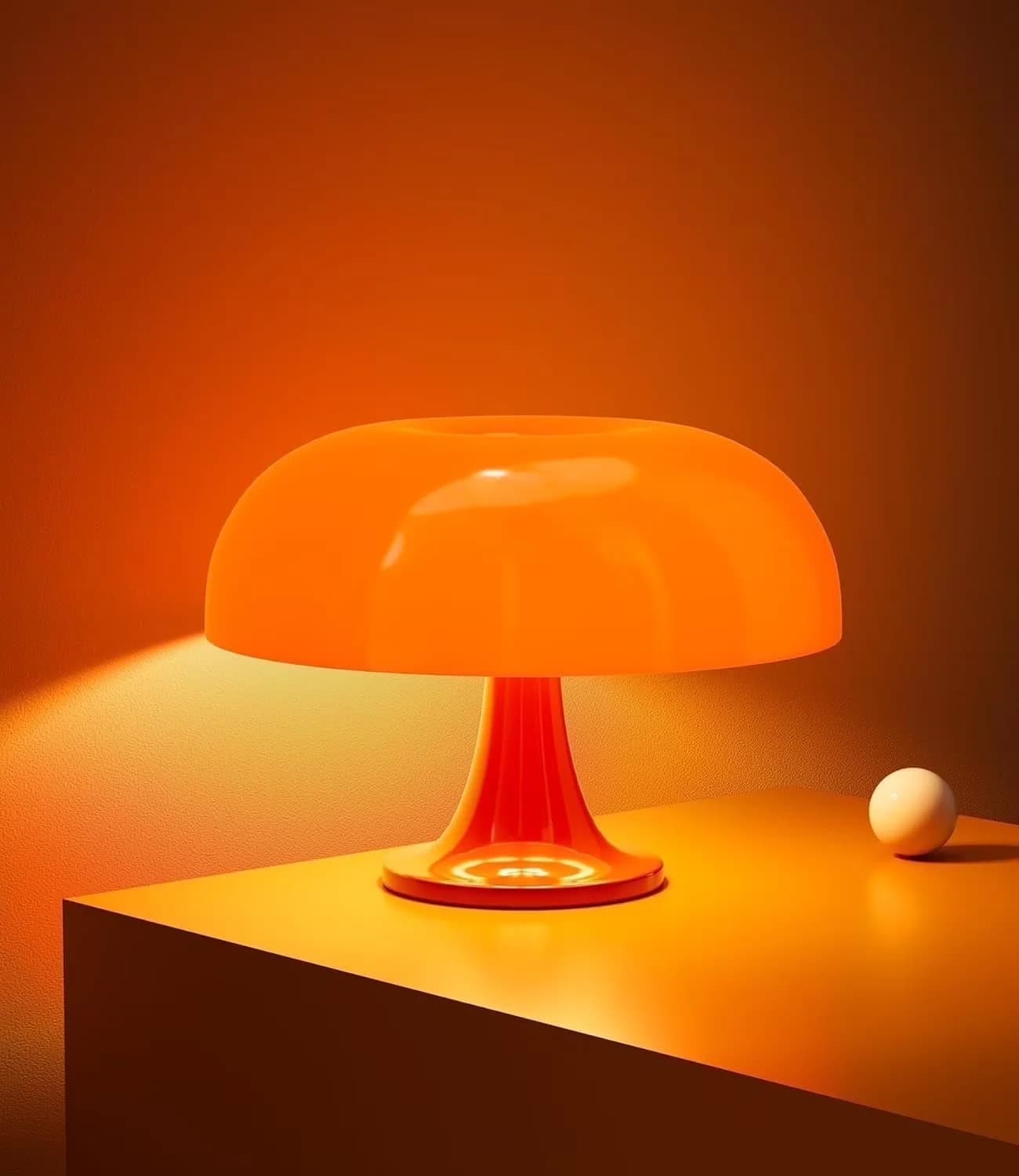 Classic Lamp with LED, Eco Friendly - Orange Plastic for Bedroom, Home Model 47F55D