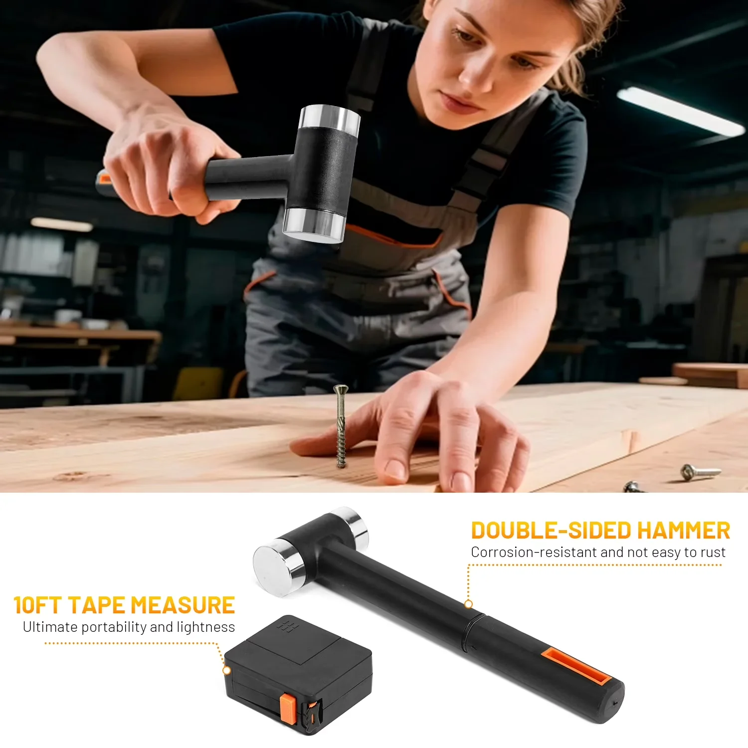 Hand Tool Versatile with Compact, Basic Home Repair Set, 56-Piece Kit - Industrial Grade Model D5DB91
