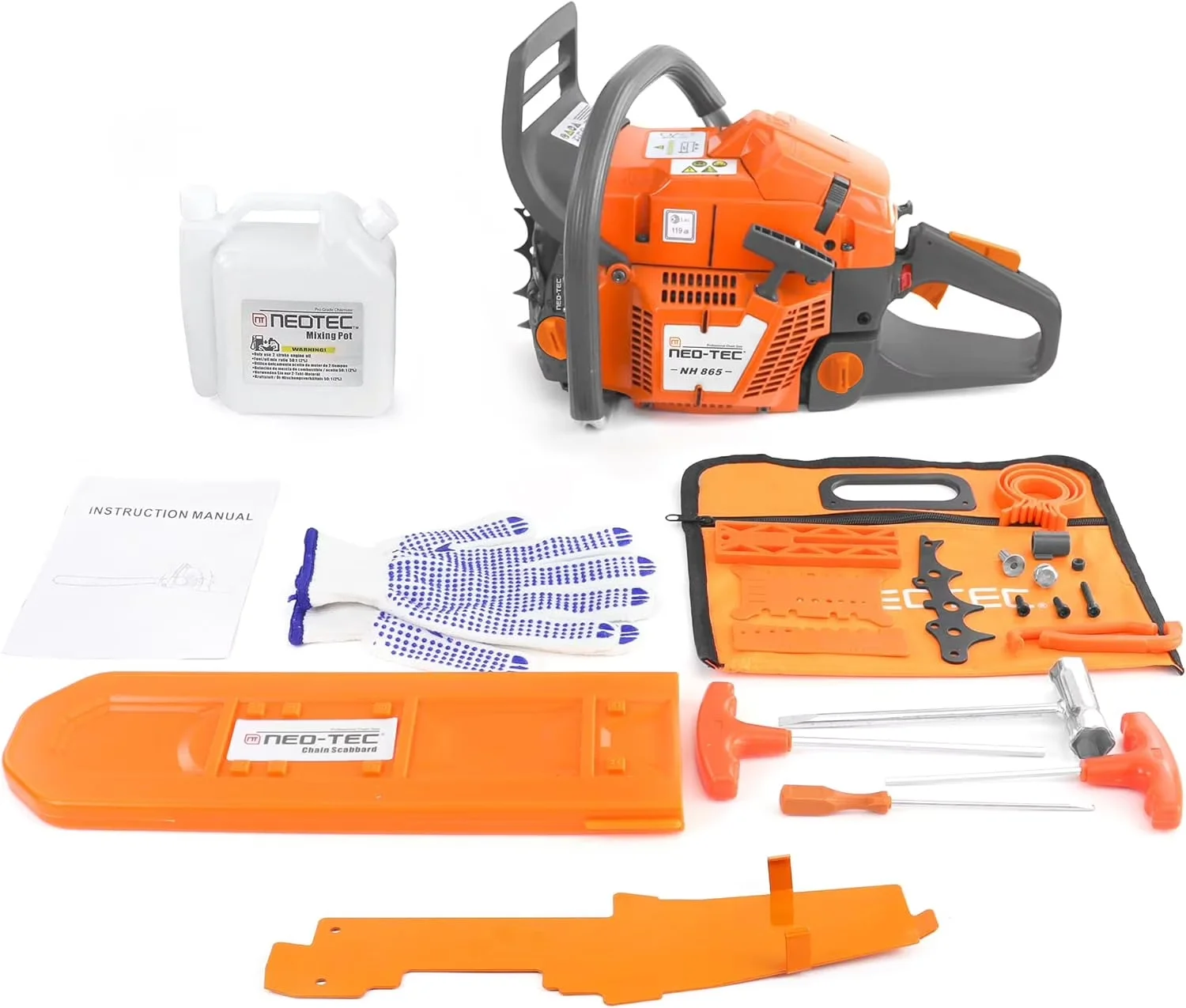 Modern Chainsaw with Anti-Vibration, 24-Inch Professional Chain Saw - Orange Model C78125