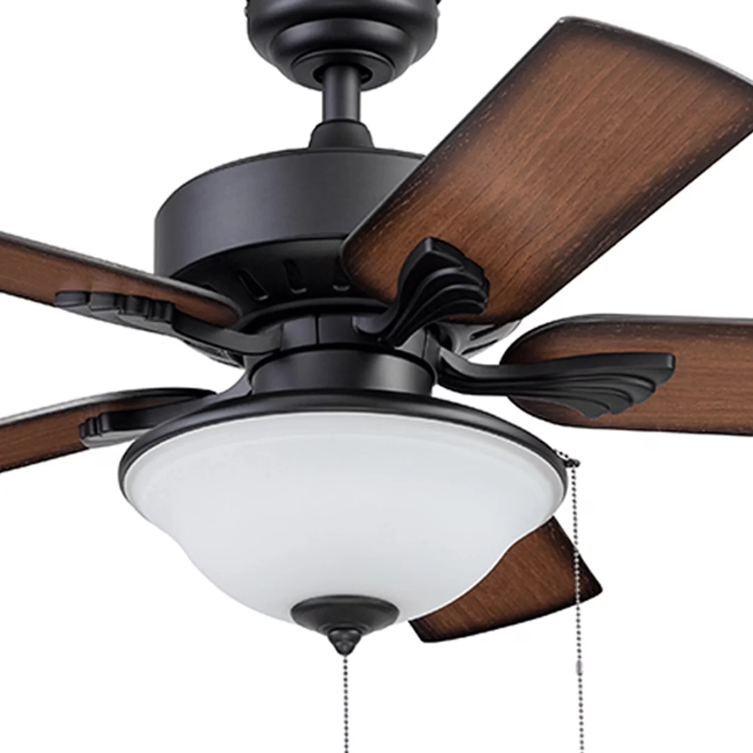 Ceiling Fan Quality with Incandescent, Traditional, Matte Black - Glass Black Model 53C611