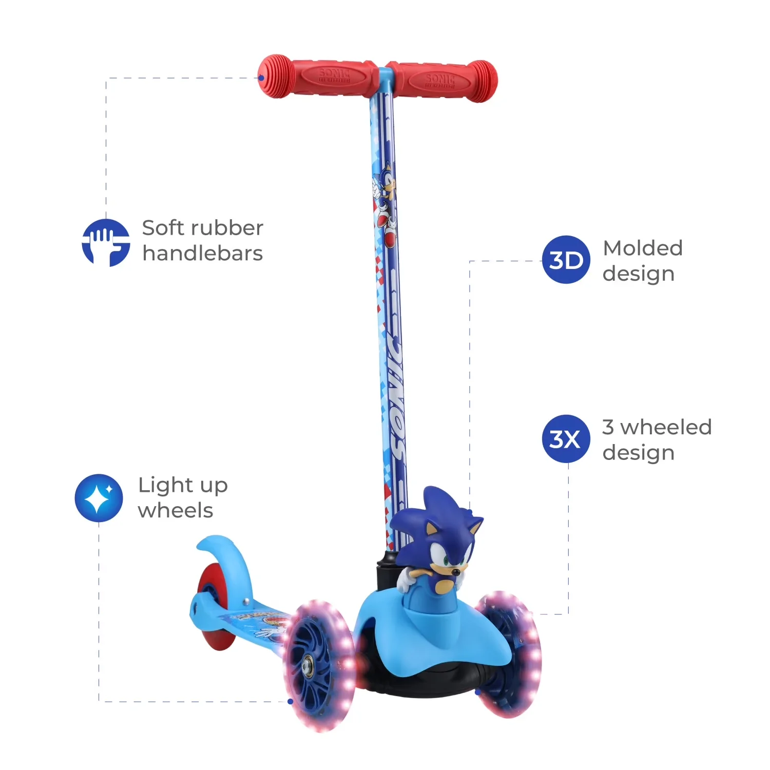 Scooter Stylish with Lightweight, 3D Bluey Mold Design - Blue Plastic, Metal Model 5518F5