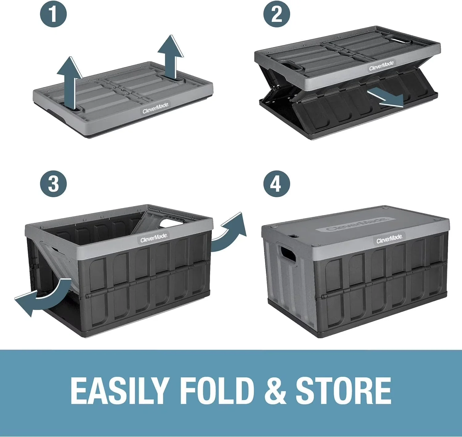 Classic Garage Storage Supply with Folding, Stacking - Polypropylene Blue Model 50CCA1